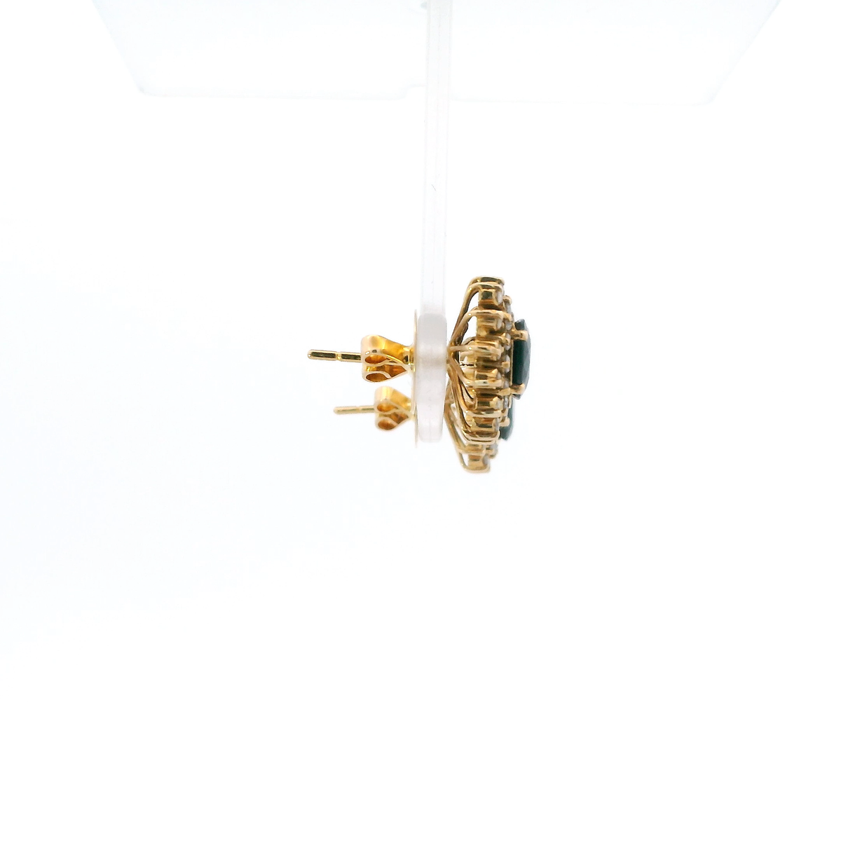 14K Yellow Gold Sapphire & Diamond Womens Earrings - 0.46ct