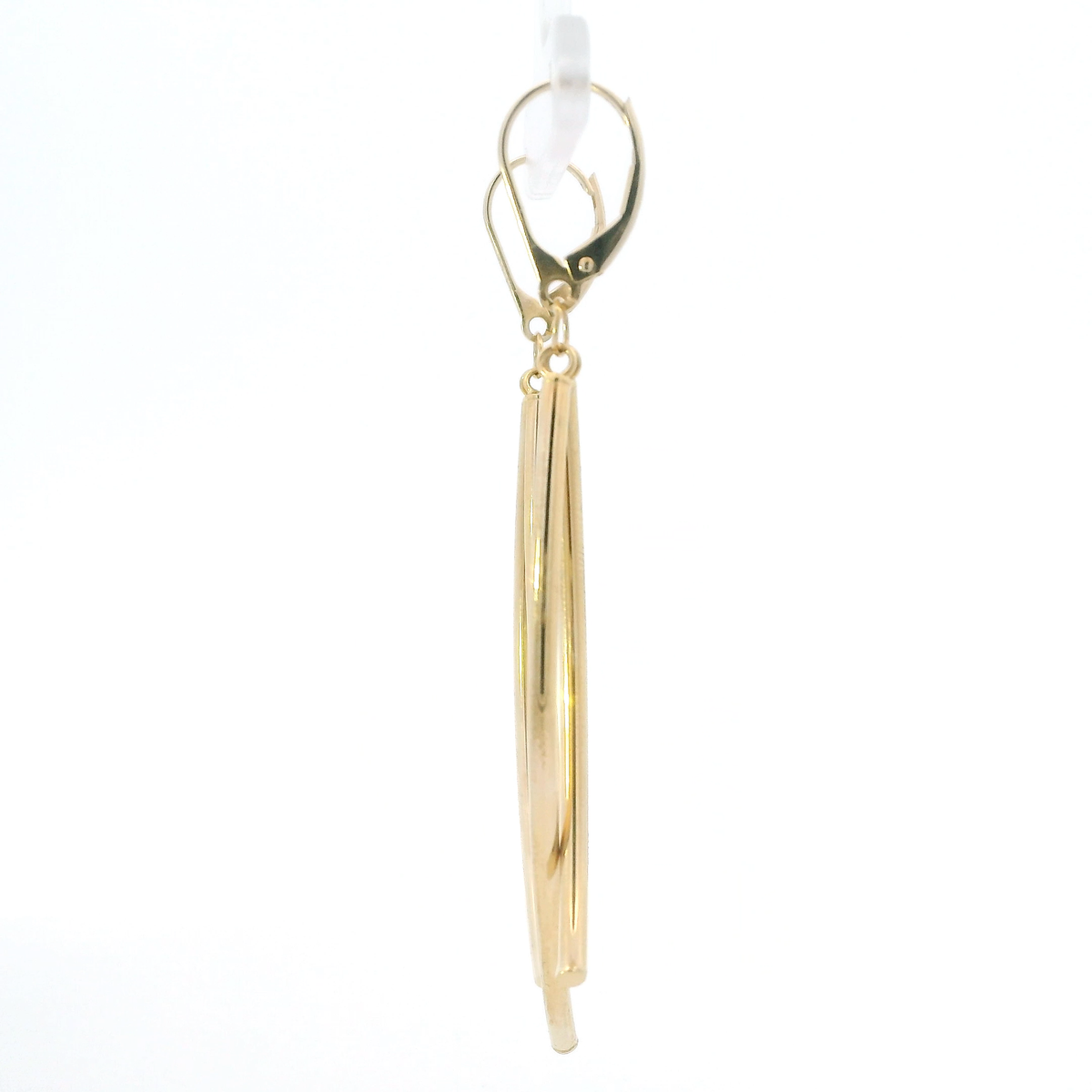 14K Yellow Gold Curved Bar Dangle Earrings