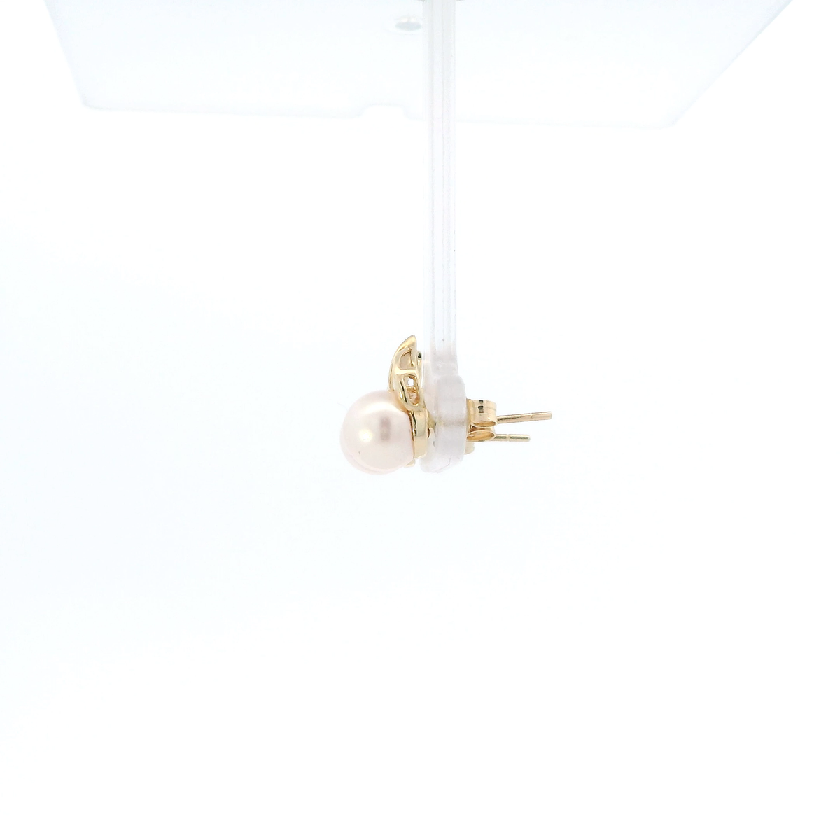 14K Yellow Gold Pearl Stud Earrings
