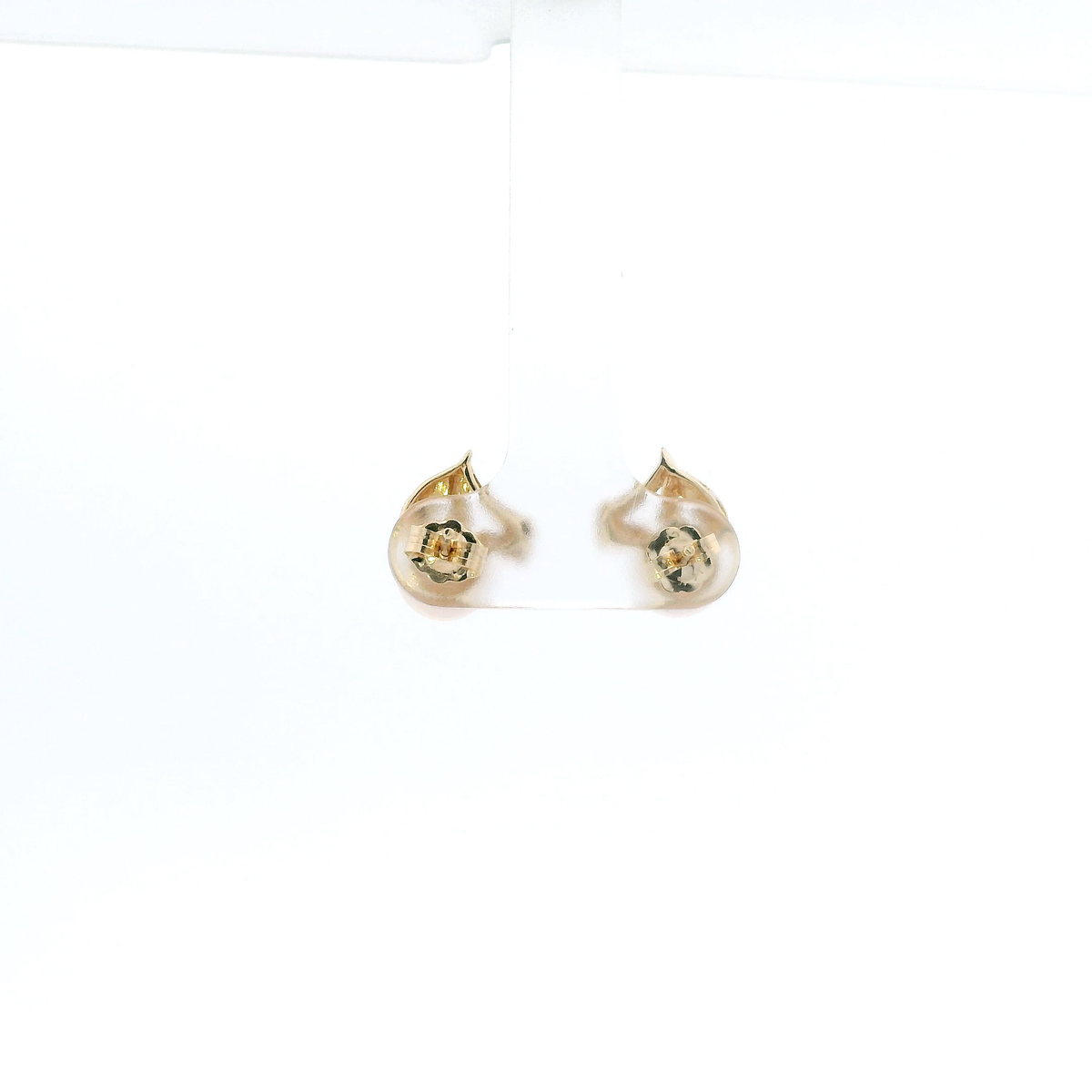 14K Yellow Gold Pearl Stud Earrings