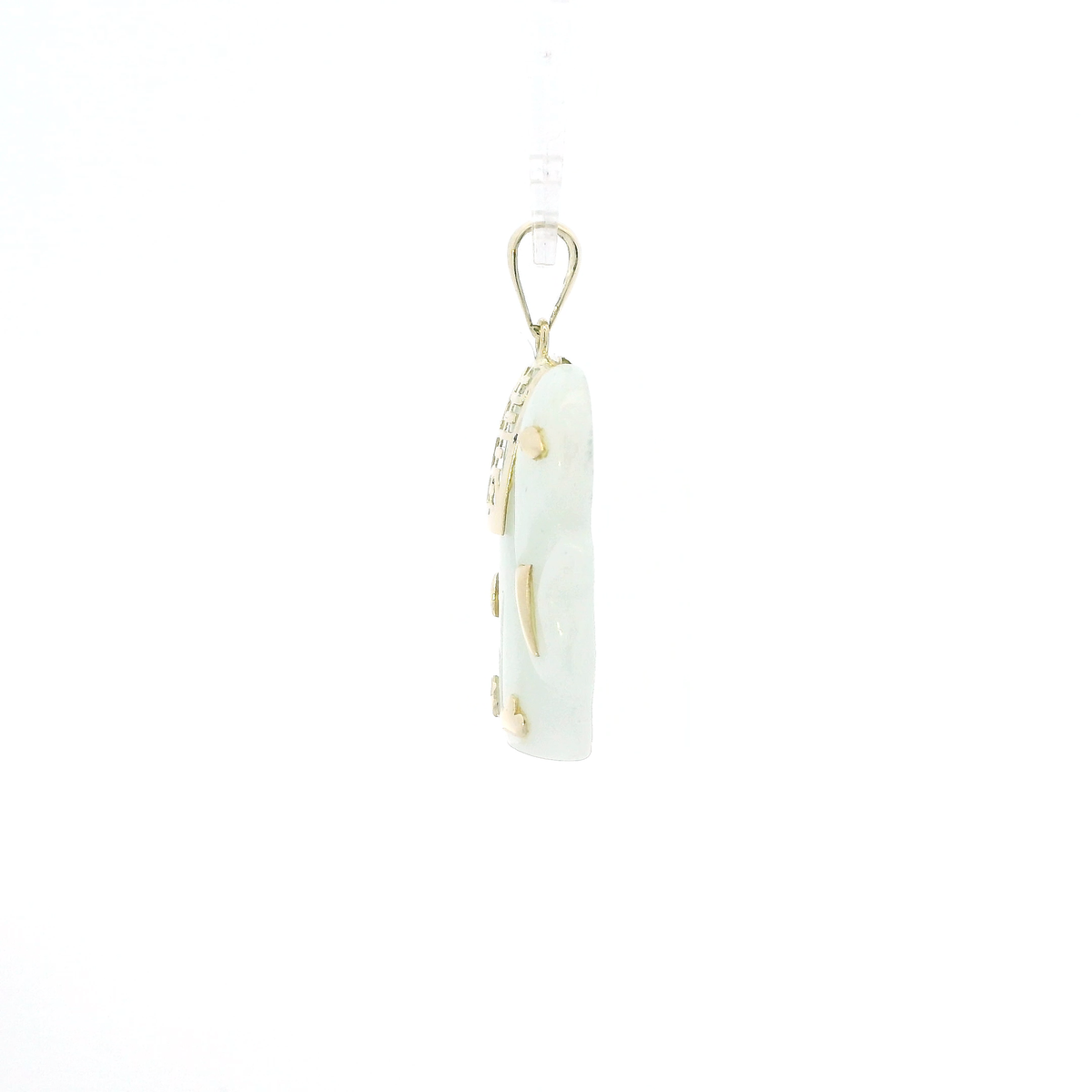 14K Yellow Gold Jade Elephant Pendant