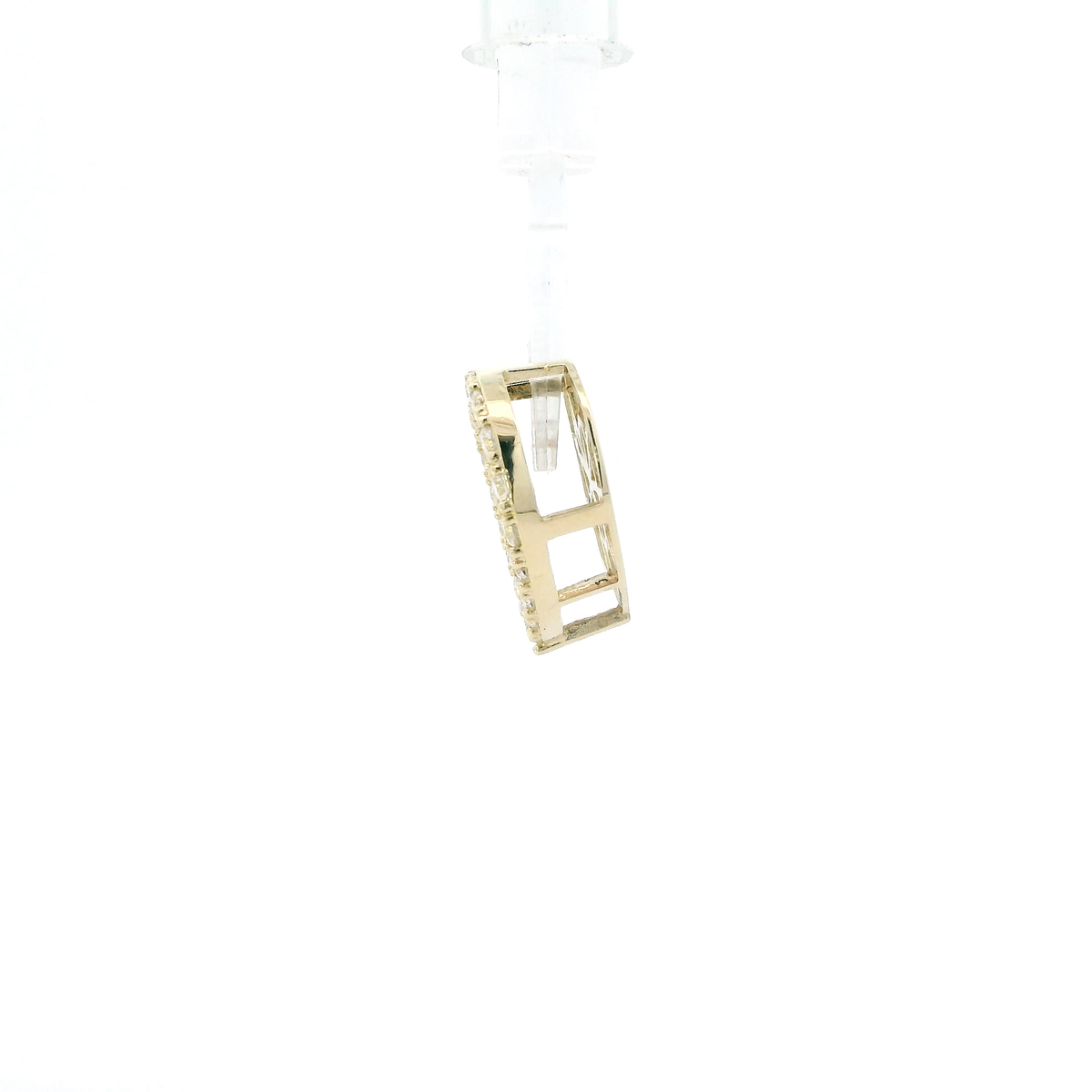 10K Yellow Gold Pink & White Cz Heart Pendant