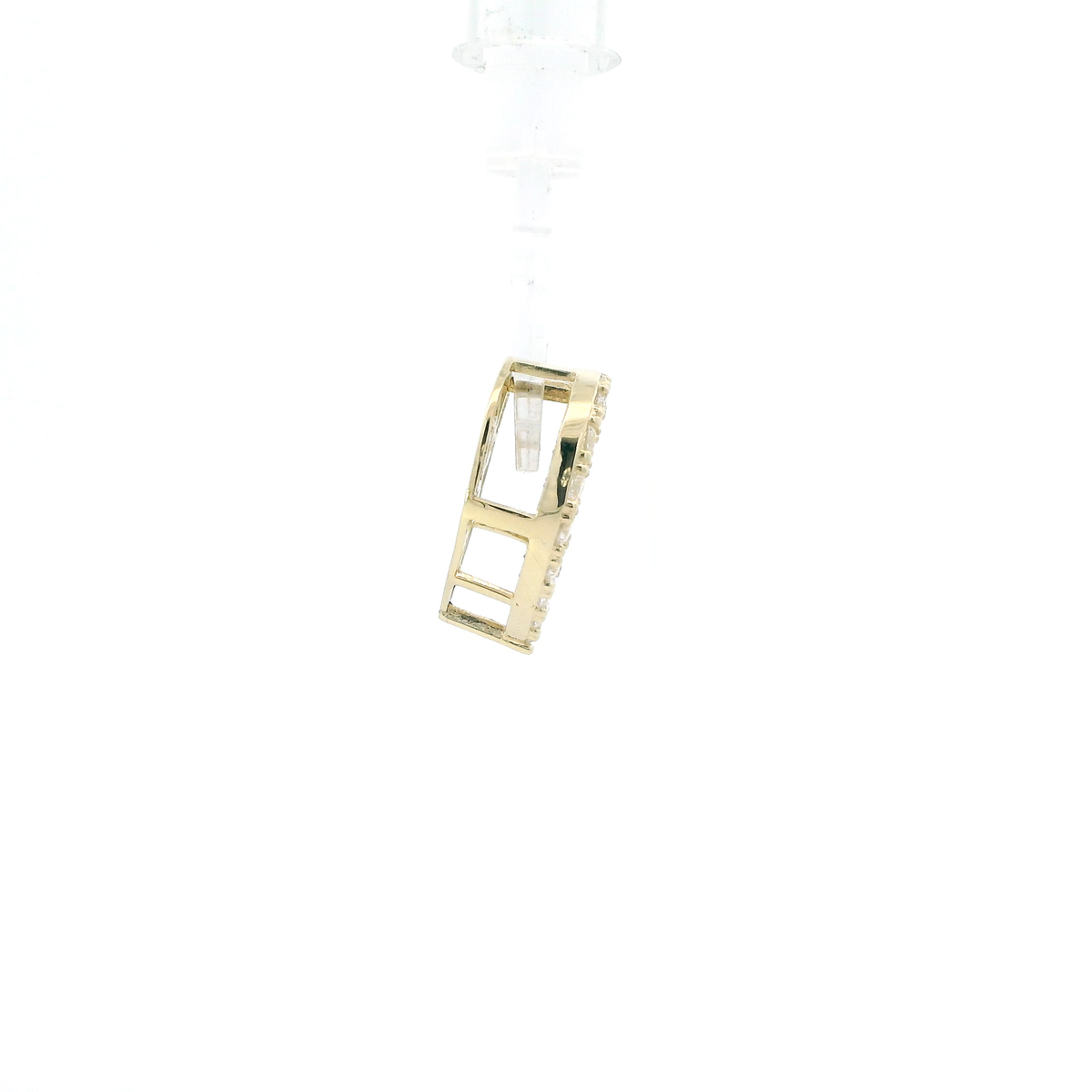 10K Yellow Gold Pink & White Cz Heart Pendant