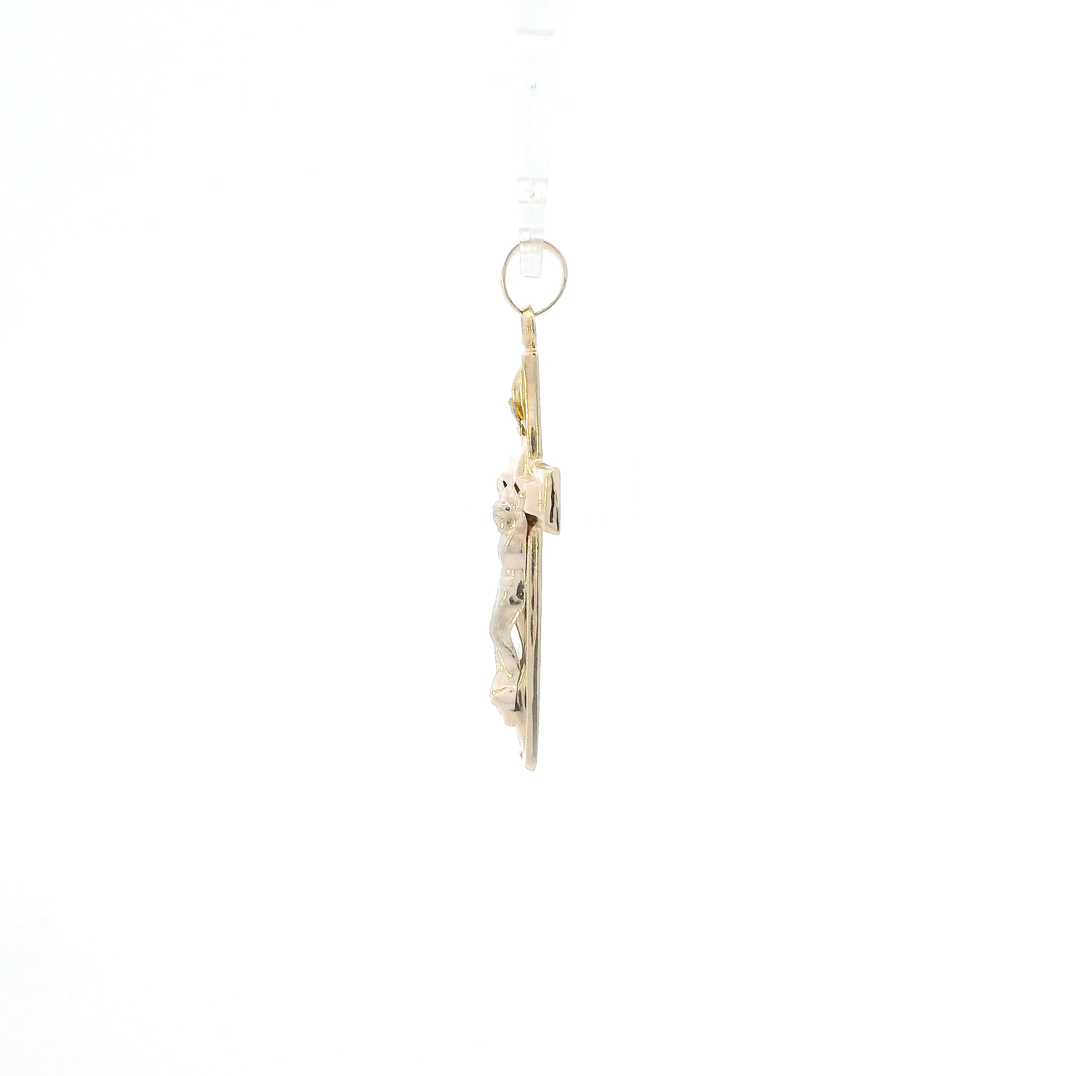Colgante Crucifijo Oro Amarillo y Blanco 14K
