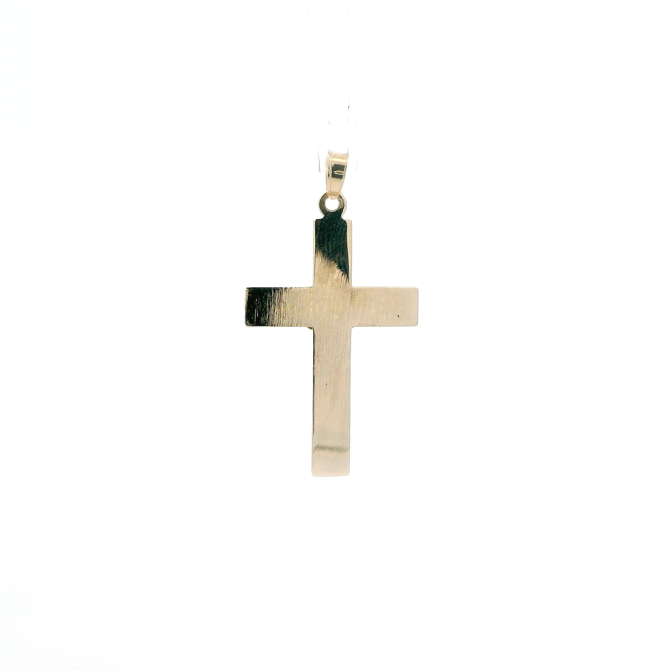 Colgante Crucifijo Oro Amarillo y Blanco 14K