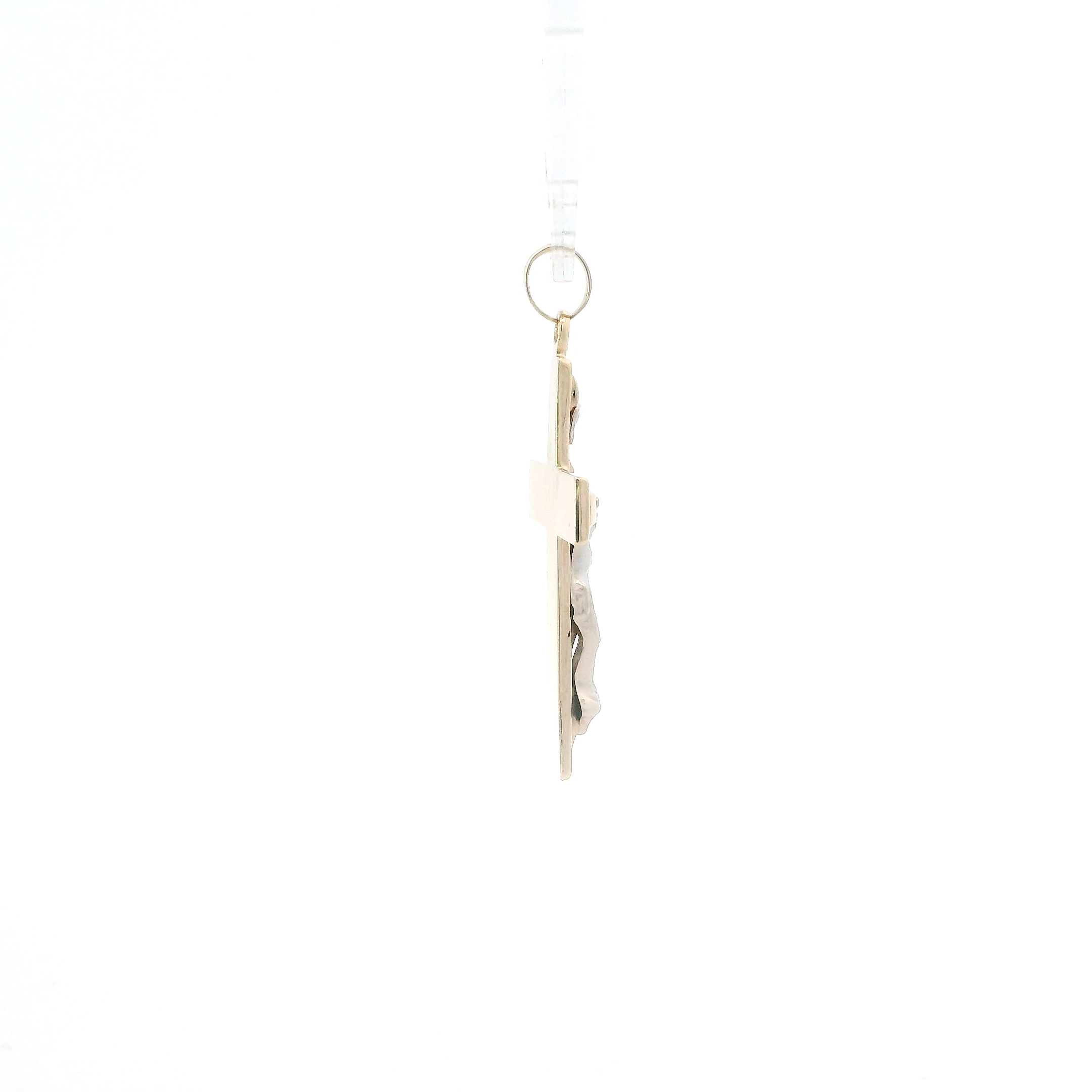 Colgante Crucifijo Oro Amarillo y Blanco 14K