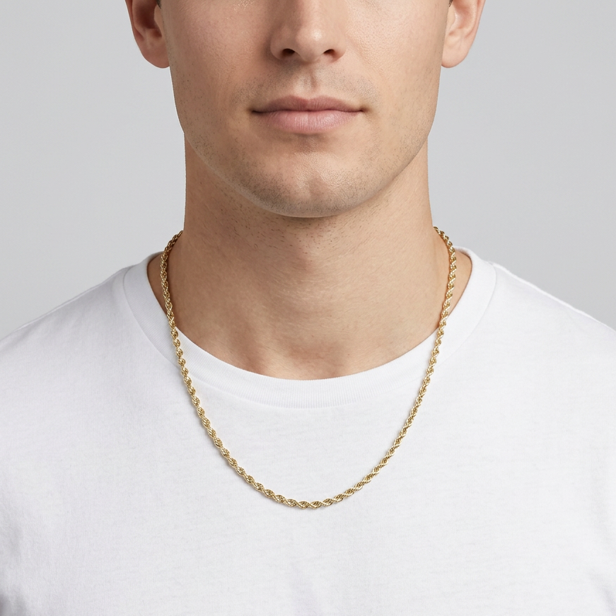 10K Yellow Gold 24" Rope Chain