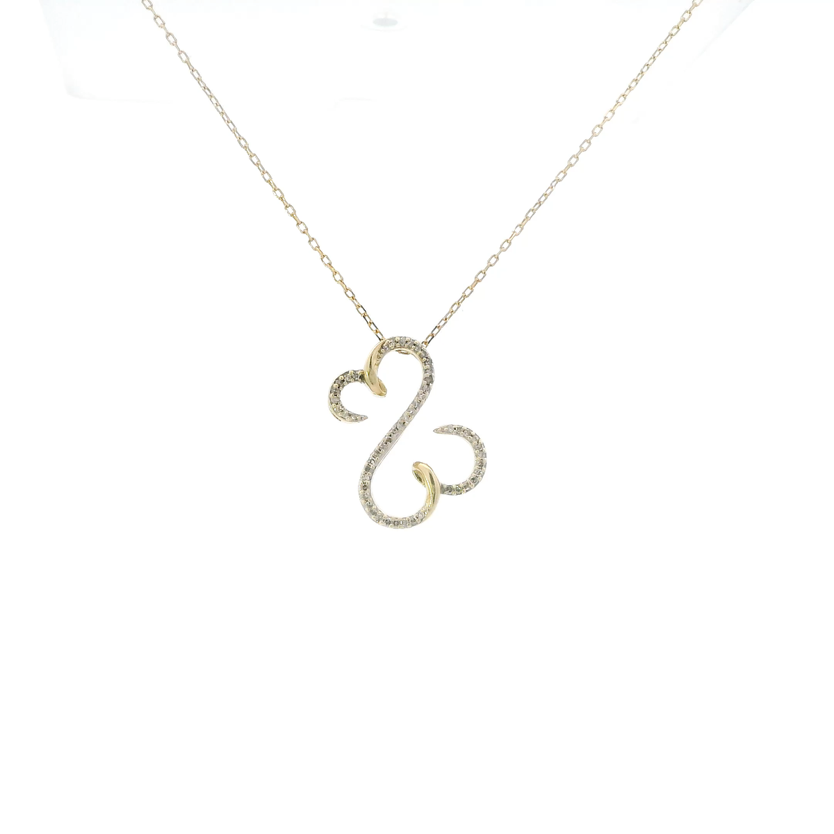 10K Yellow Gold 20" Cable Chain & Open Heart Pendant