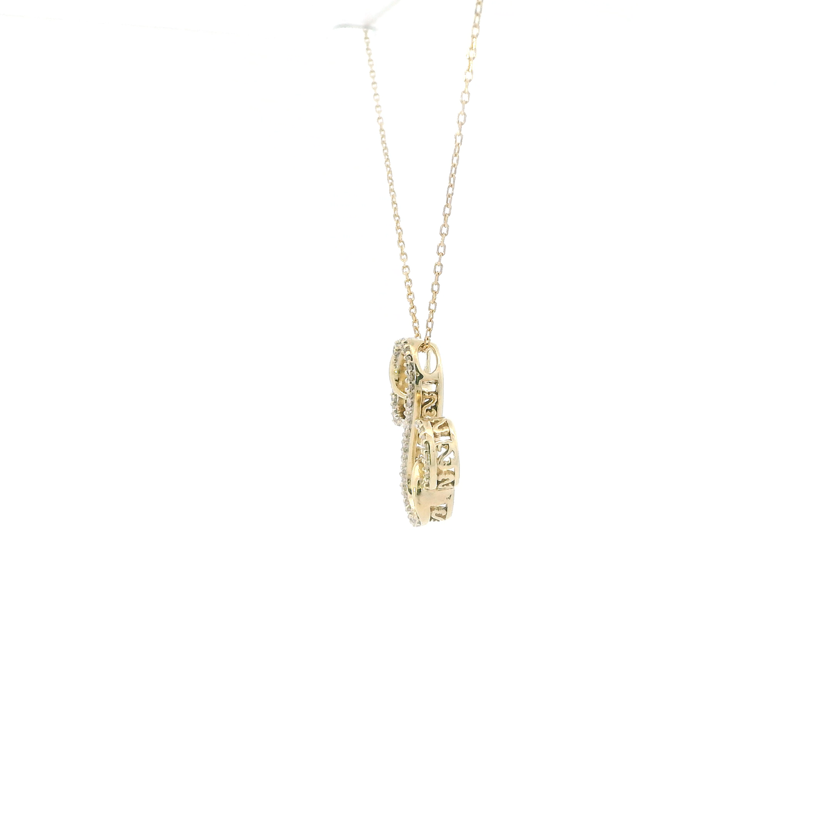 10K Yellow Gold 20" Cable Chain & Open Heart Pendant