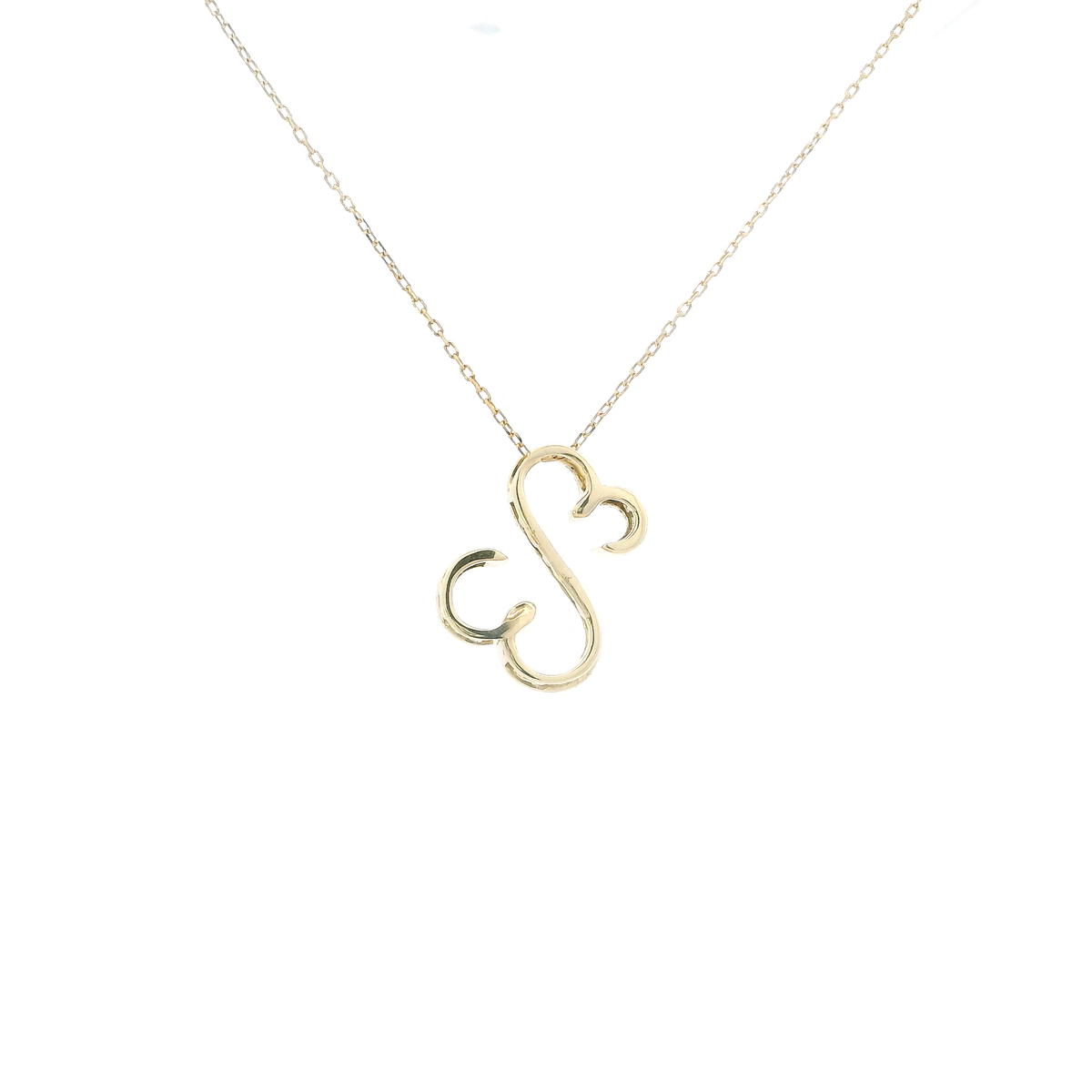 10K Yellow Gold 20" Cable Chain & Open Heart Pendant