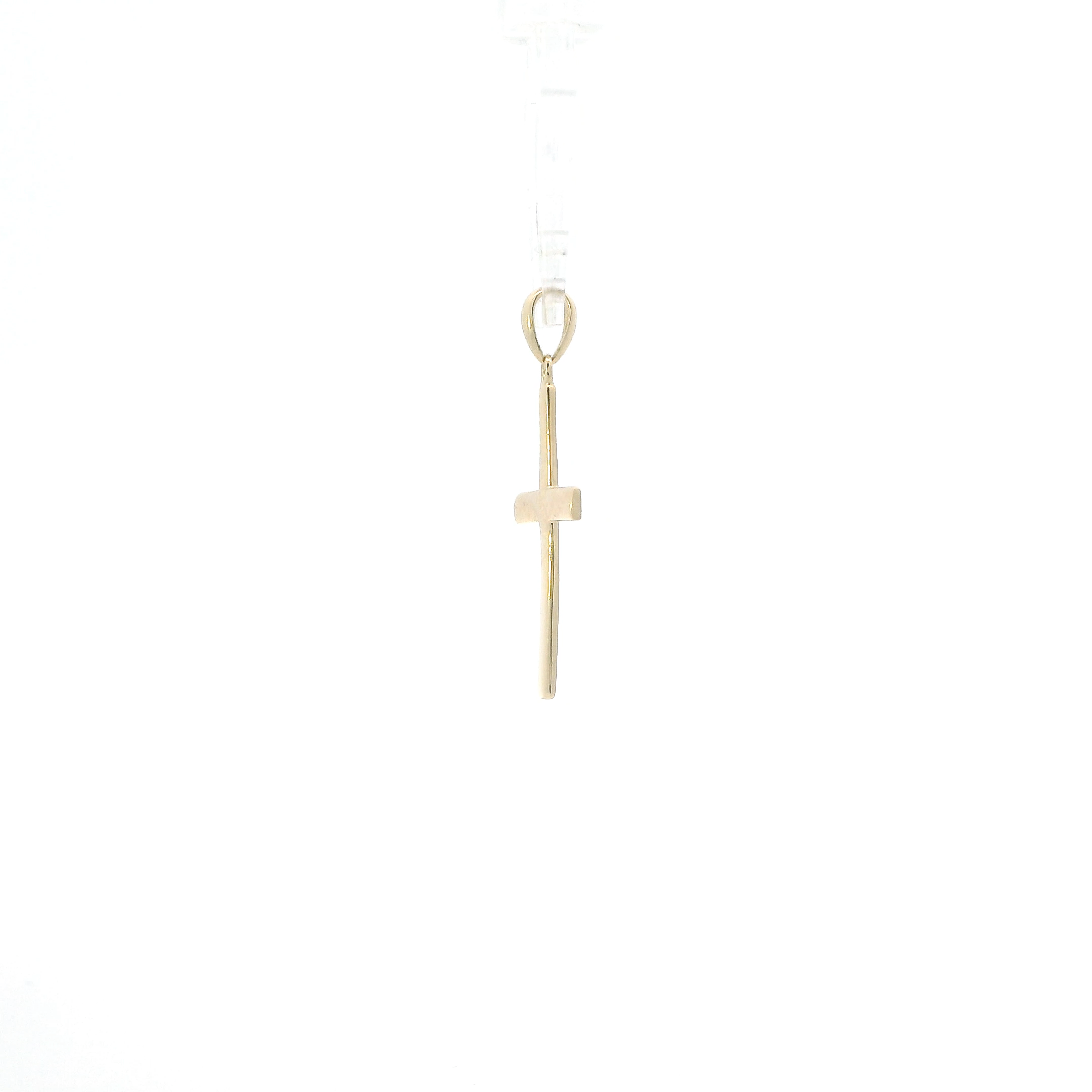 Colgante Cruz Plana Oro Amarillo 14K