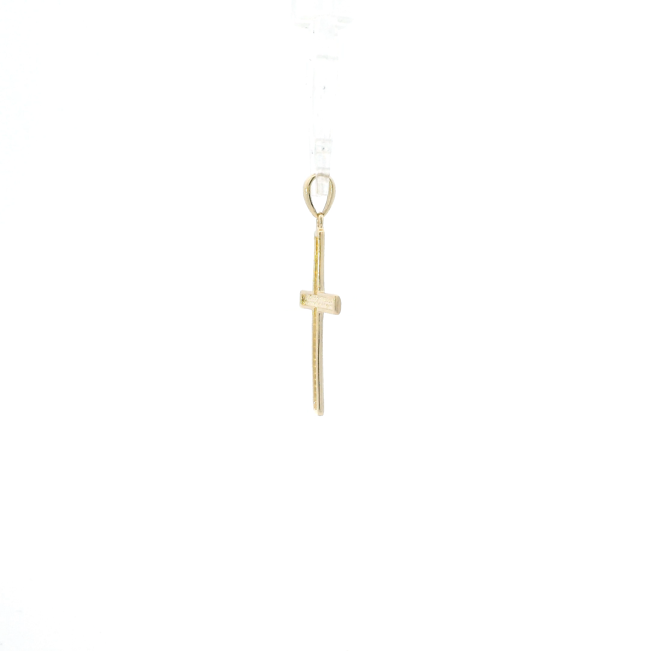 Colgante Cruz Plana Oro Amarillo 14K