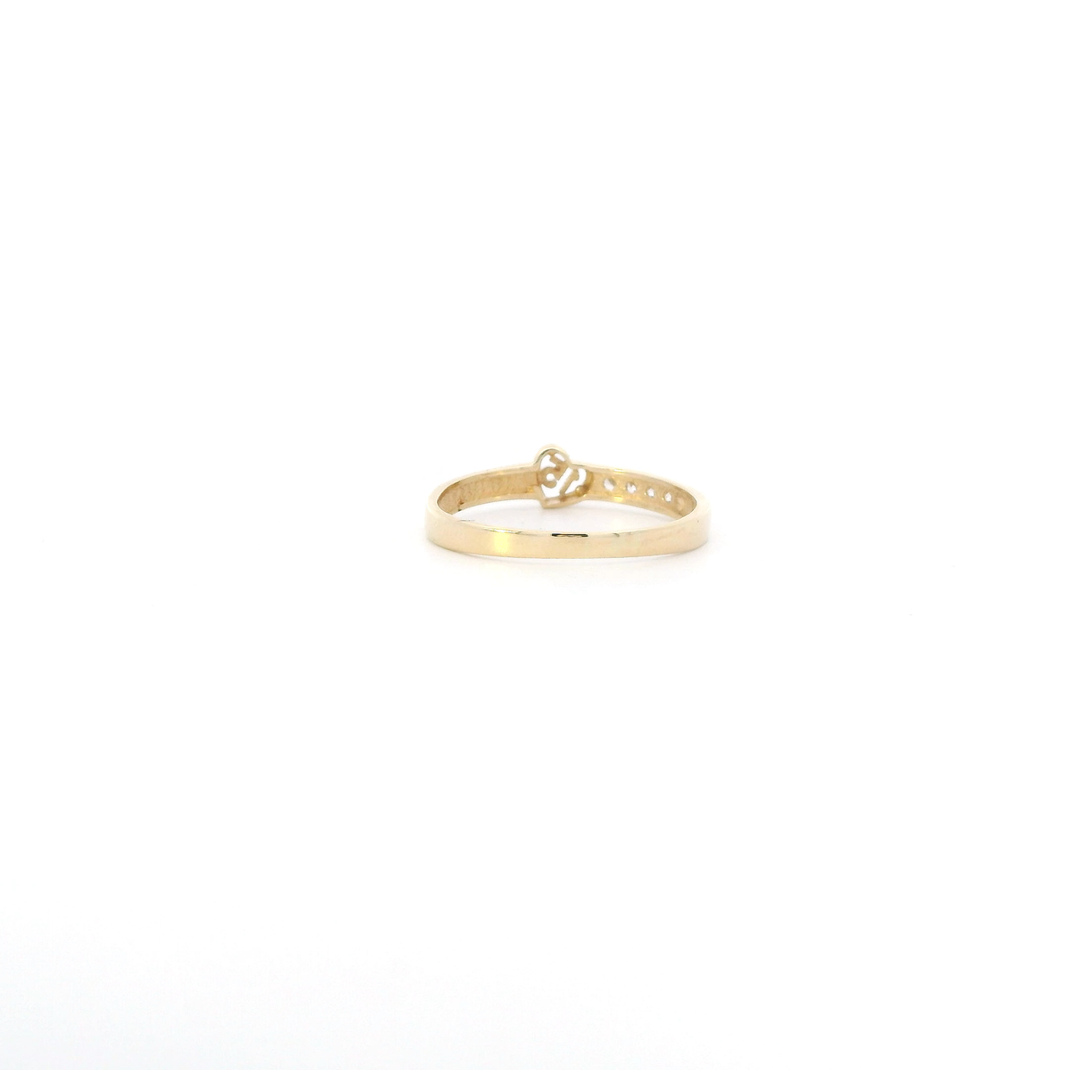 14K Yellow Gold Cz "15 Anos" Heart Ring