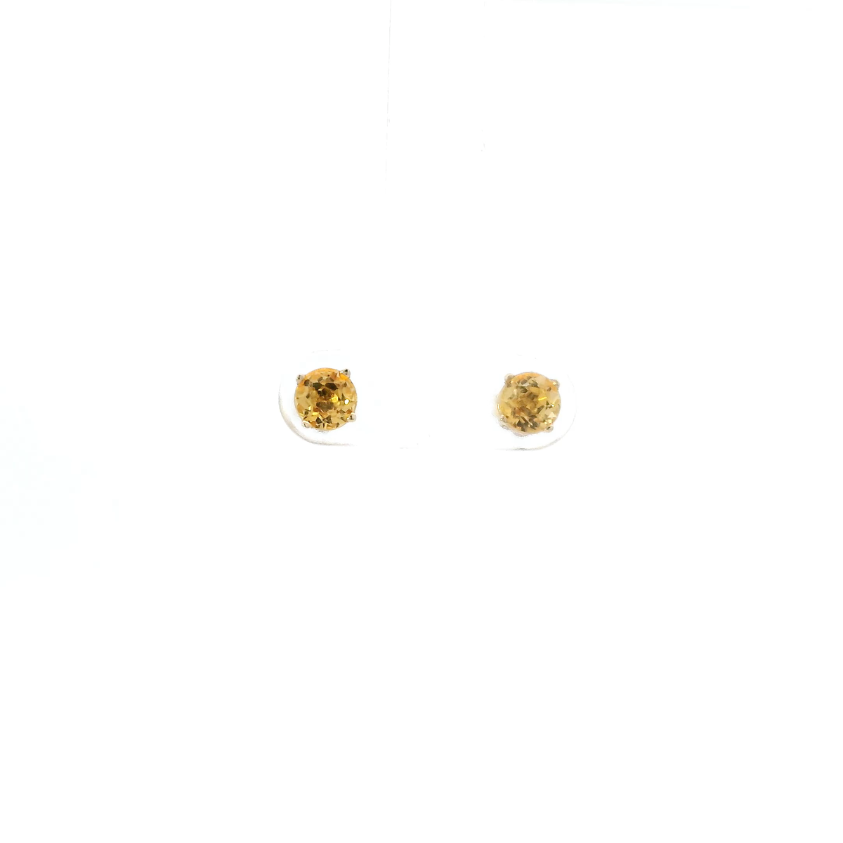 14K Yellow Gold Citrine Stud Earrings