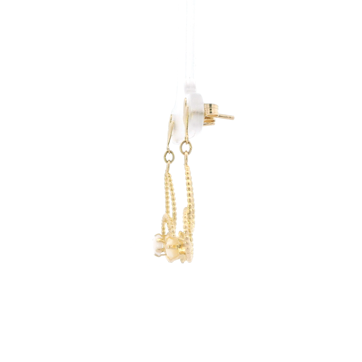14K Yellow Gold Opal Dangle Earrings