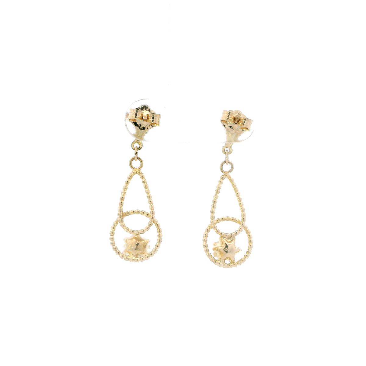 14K Yellow Gold Opal Dangle Earrings