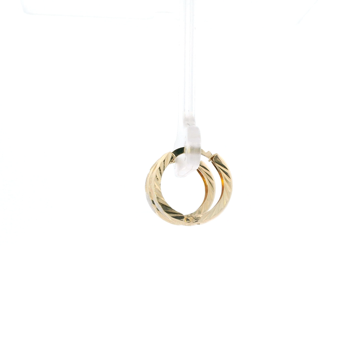 14k Tri Color Gold Diamond Cut Hoop Earrings