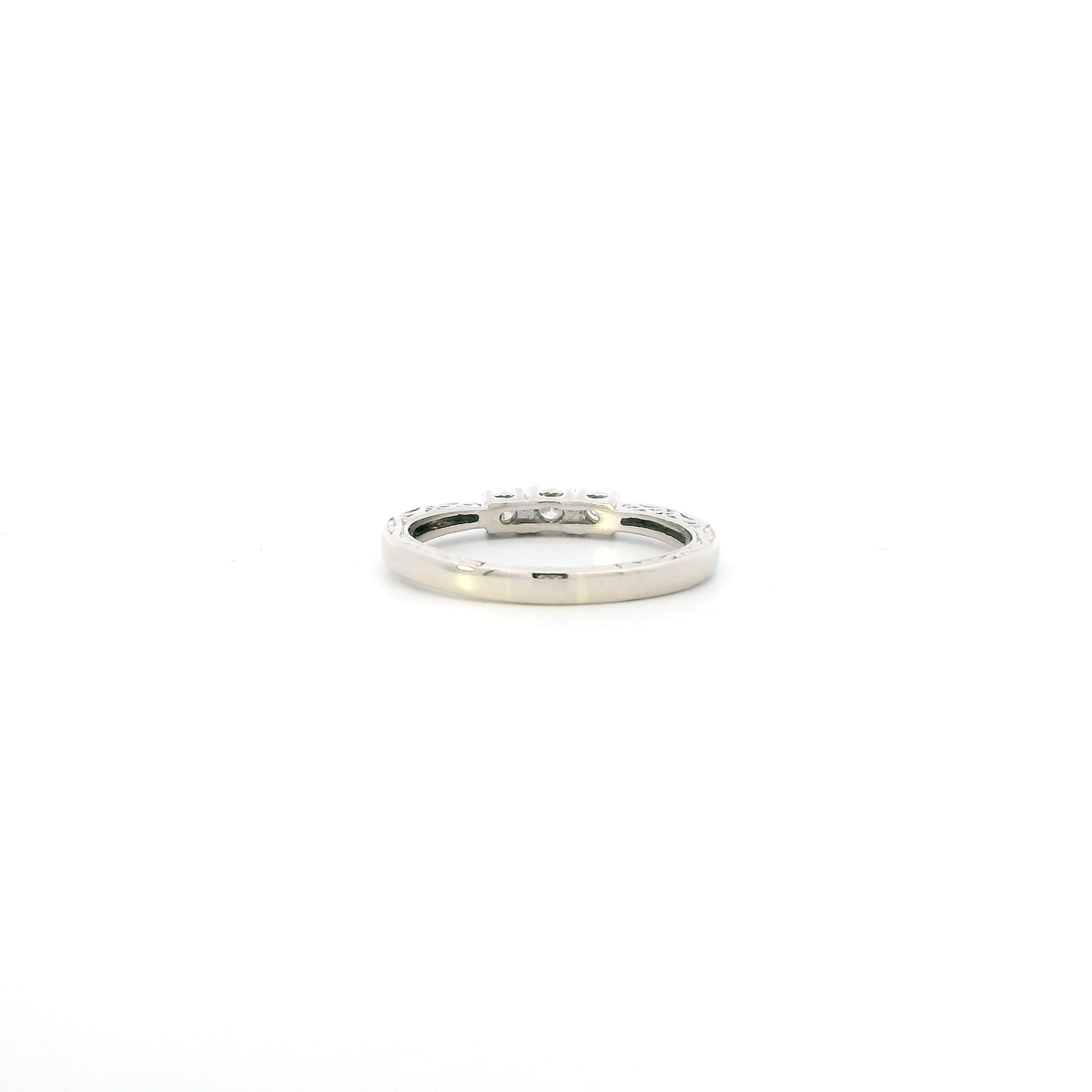 10K White Gold Diamond Womens Ring - 0.18ct