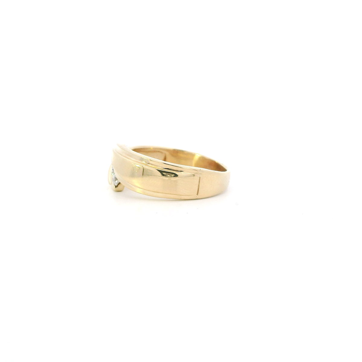 14K Yellow Gold Diamond Mens Ring - 0.20ct