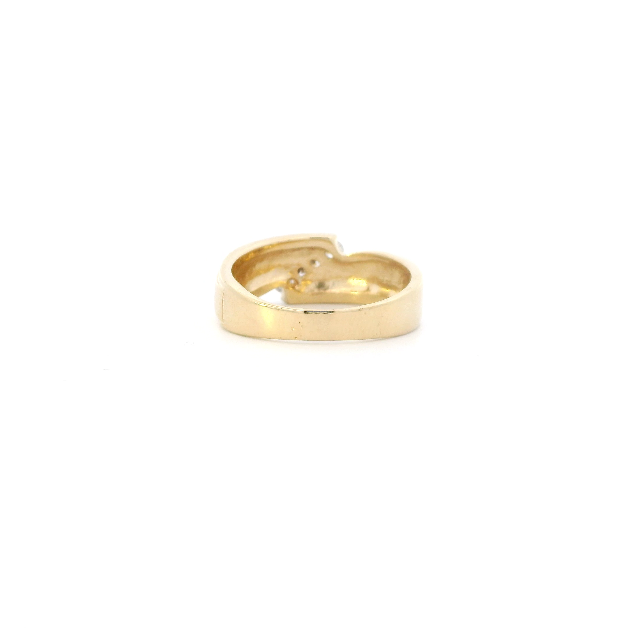 14K Yellow Gold Diamond Mens Ring - 0.20ct