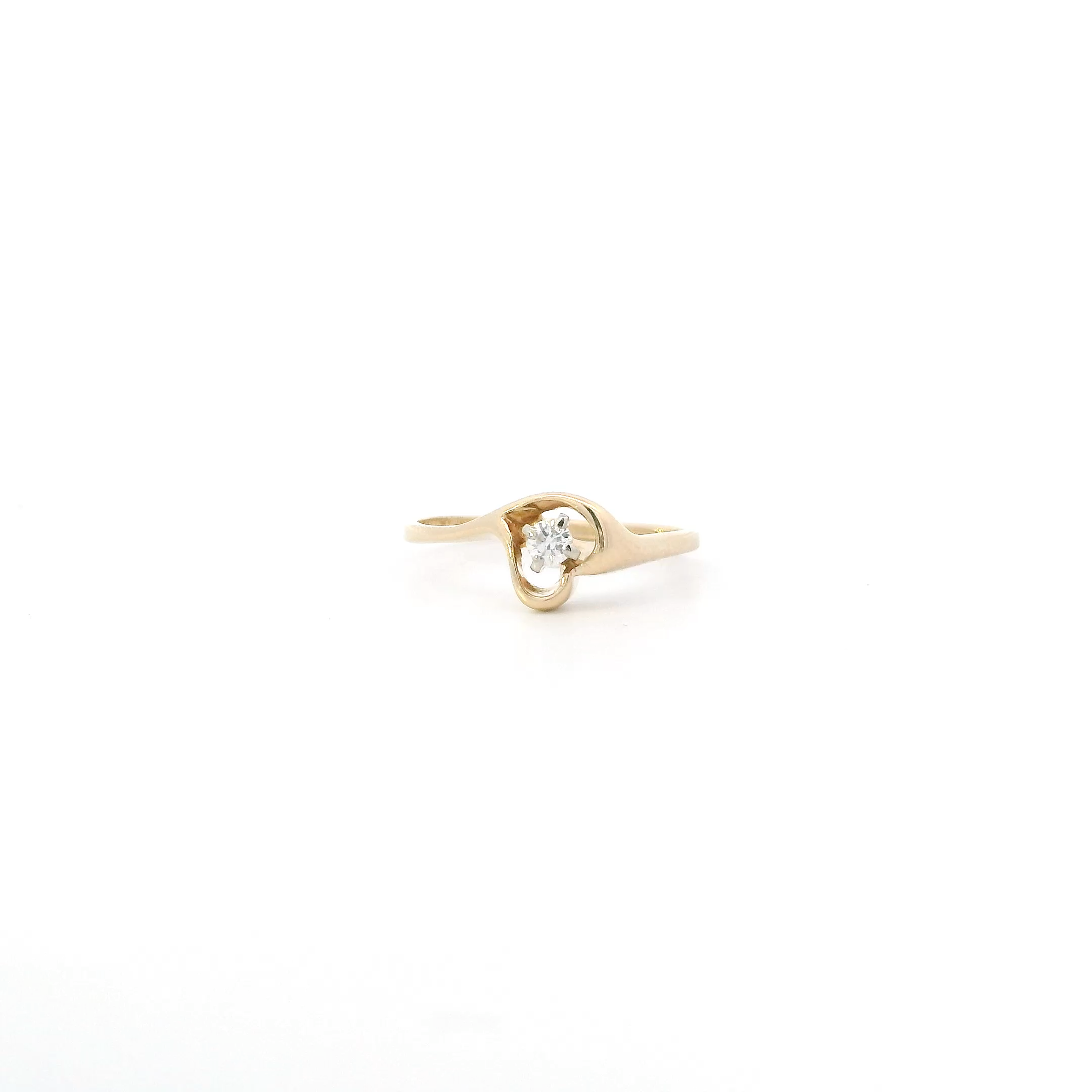 14K Yellow Gold Diamond Womens Ring - 0.07ct