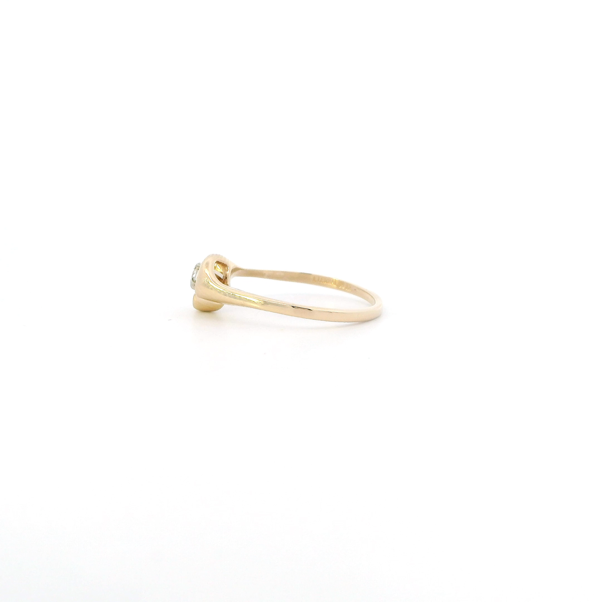 14K Yellow Gold Diamond Womens Ring - 0.07ct