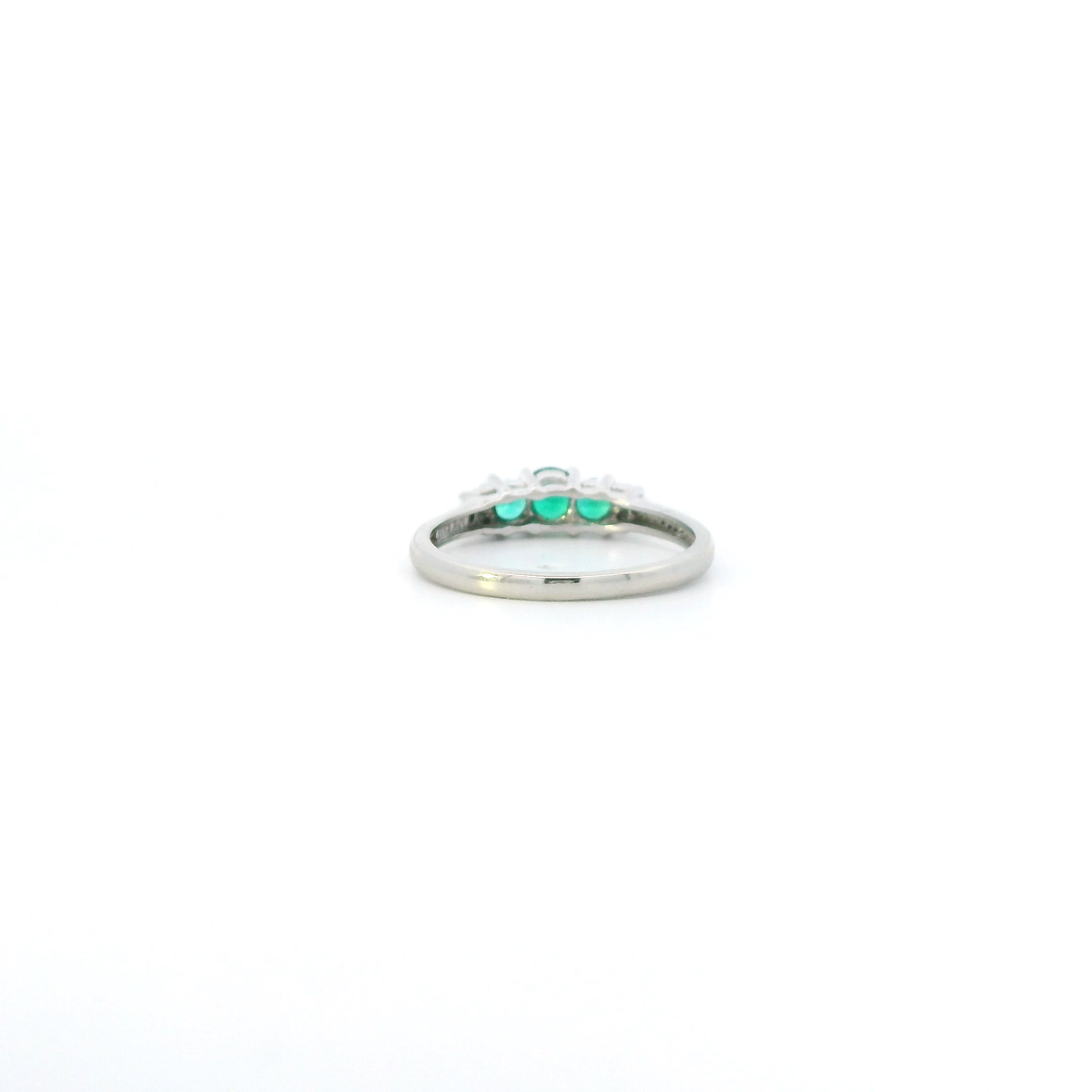 10K White Gold Synthetic Emerald Womens Ring