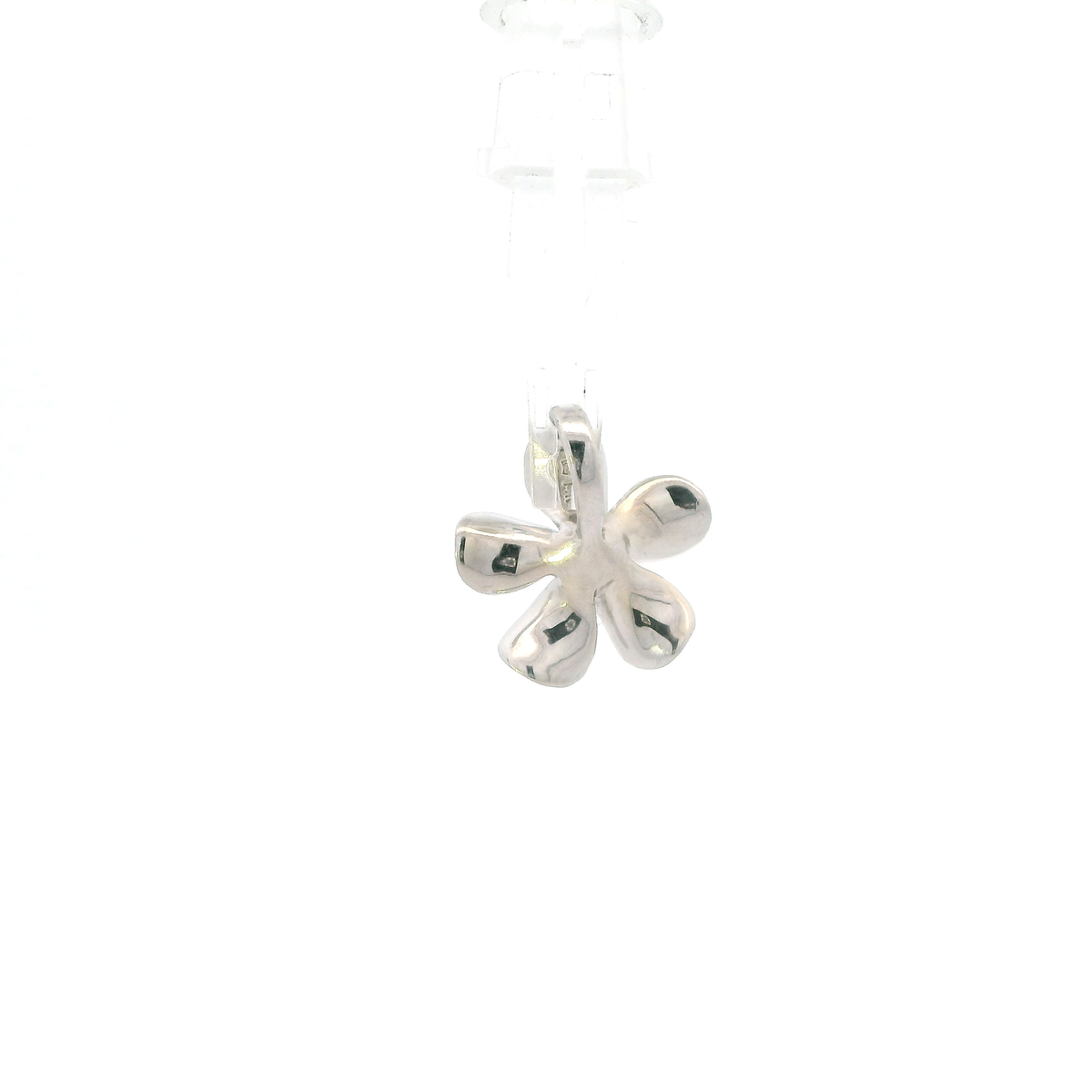 14K White Gold Diamond Plumeria Flower Pendant - 0.05ct