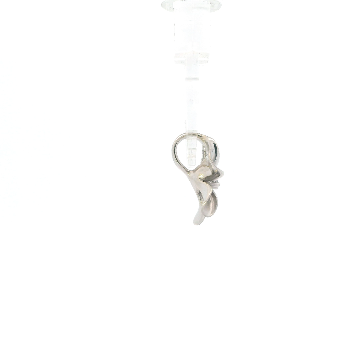 14K White Gold Diamond Plumeria Flower Pendant - 0.05ct