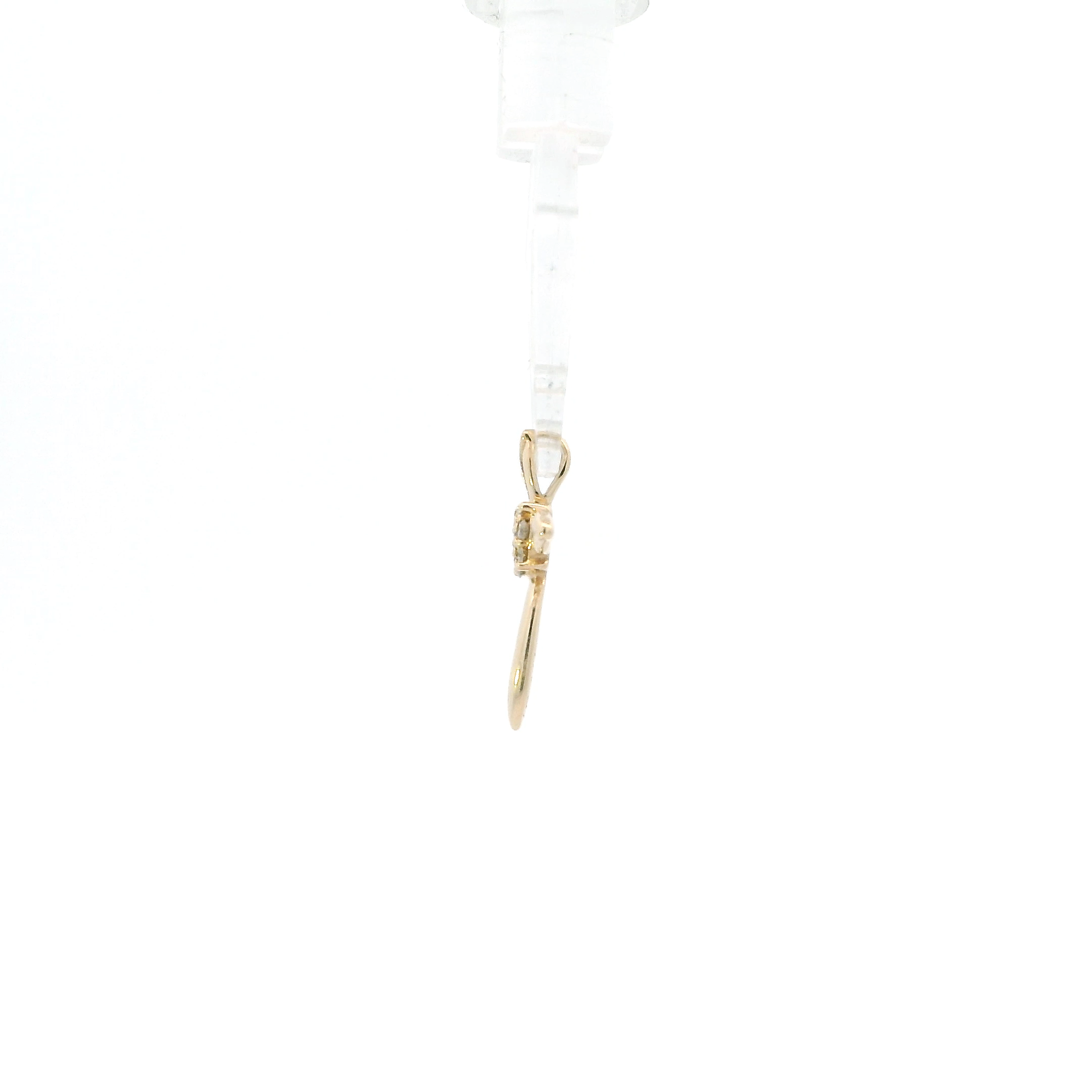 10K Yellow Gold Diamond Cross Pendant - 0.08ct