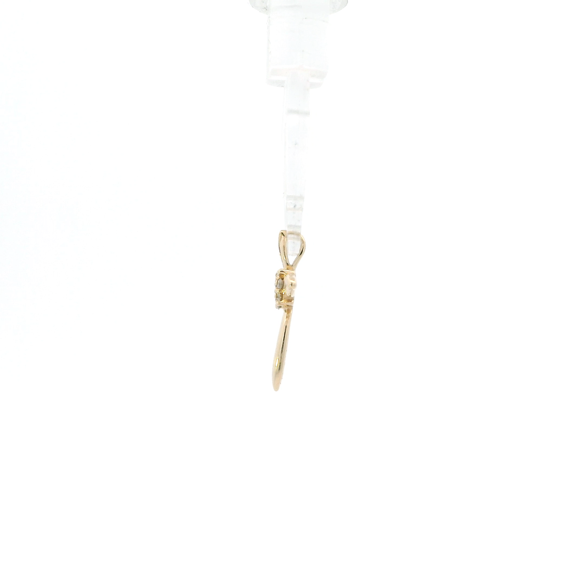 10K Yellow Gold Diamond Cross Pendant - 0.08ct