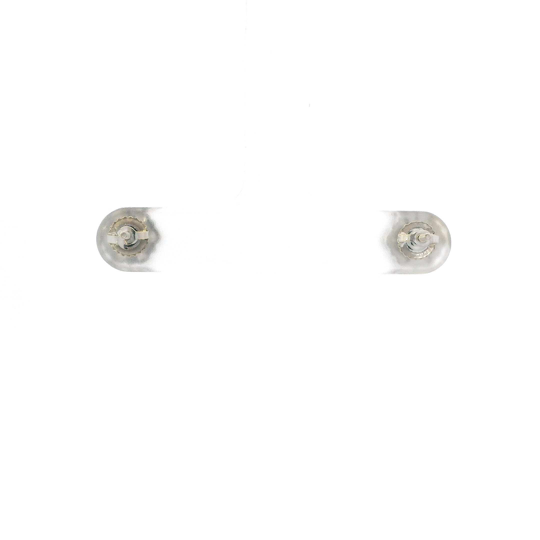14K White Gold Diamond Screw Back Earrings - 0.98ct