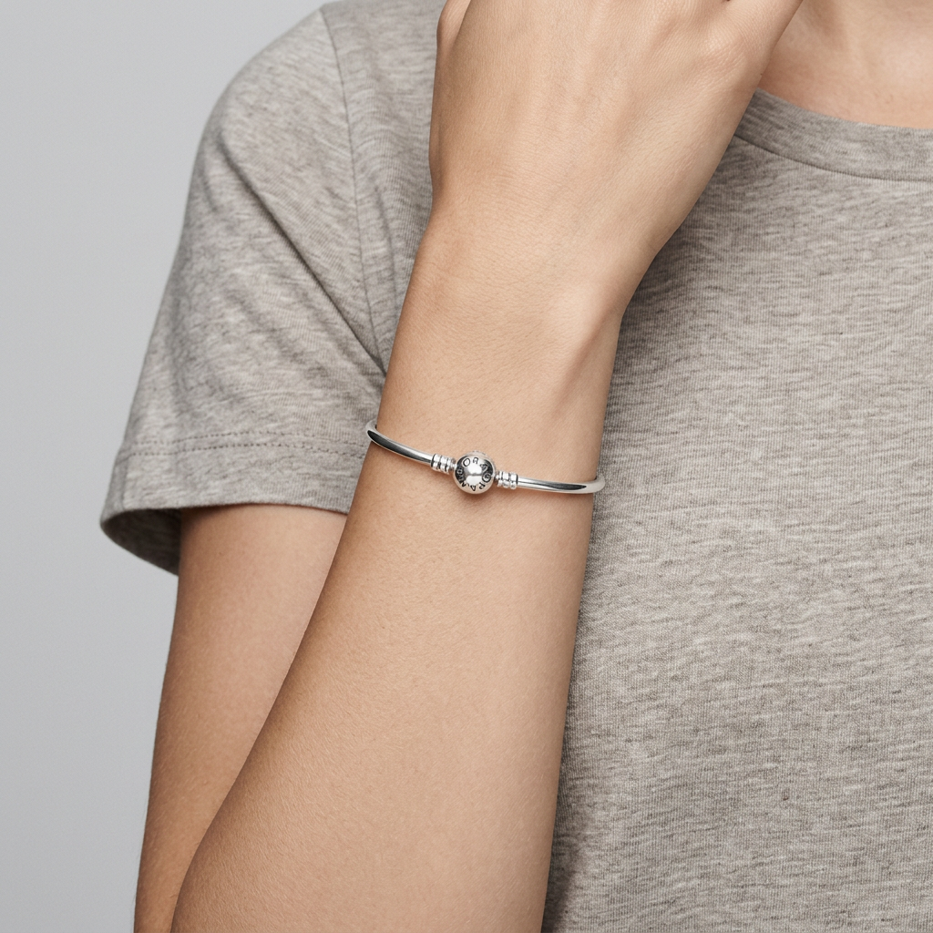 Silver Pandora Moments Bangle Bracelet