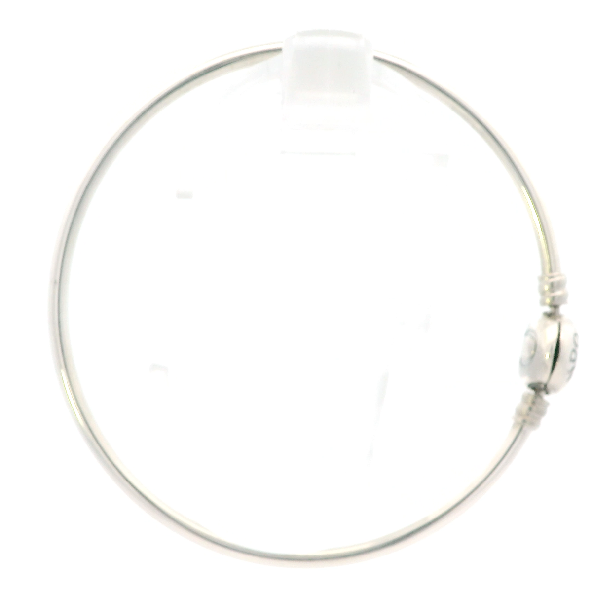 Silver Pandora Moments Bangle Logo Heart Clasp Bracelet