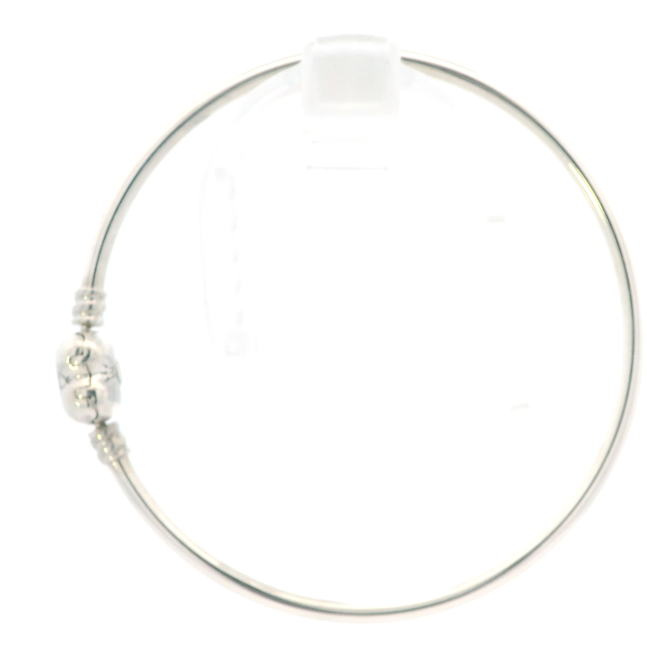 Silver Pandora Moments Bangle Logo Heart Clasp Bracelet