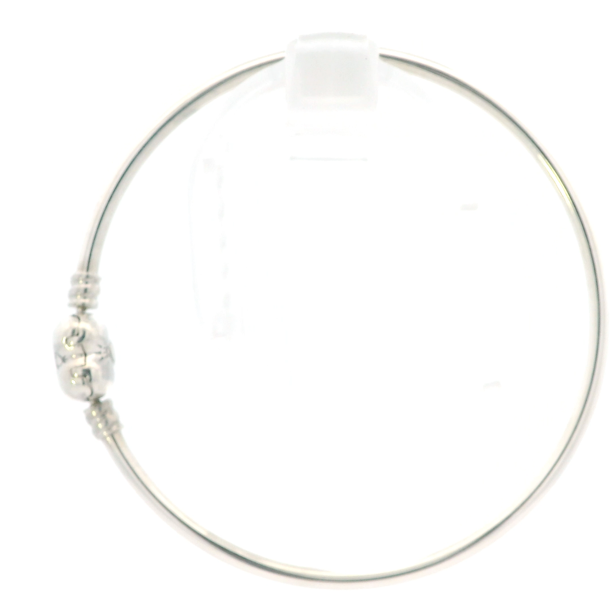 Silver Pandora Moments Bangle Logo Heart Clasp Bracelet