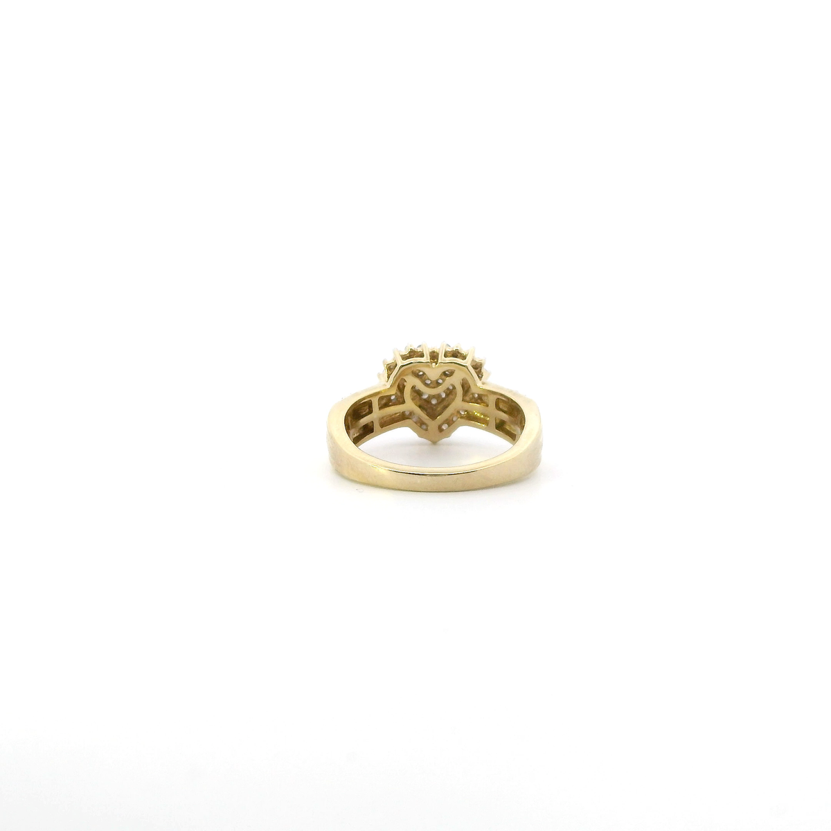 Silver Gold Tone Diamond Cluster Heart Ring - 0.22ct