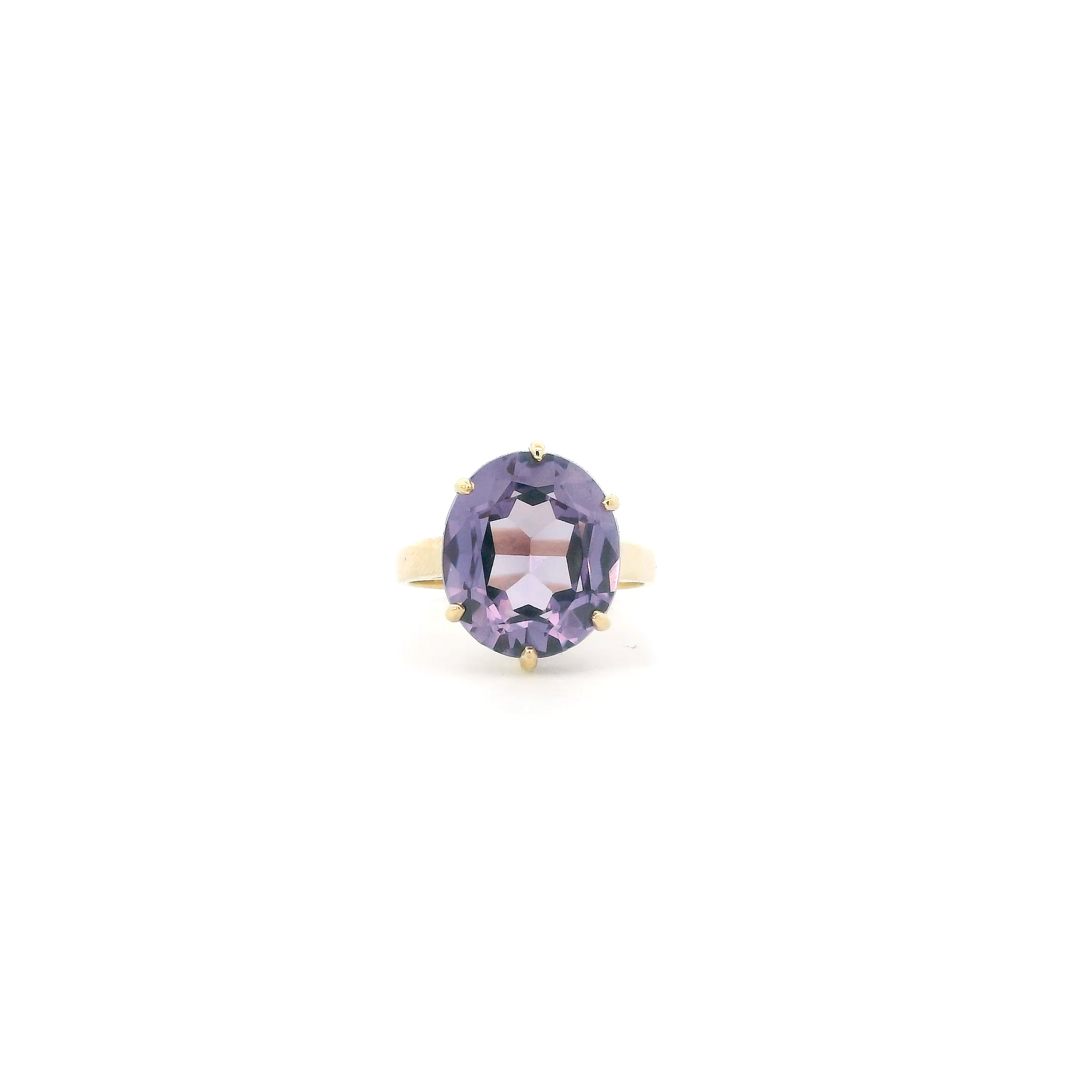 18K Yellow Gold Oval Alexandrite Womens Ring