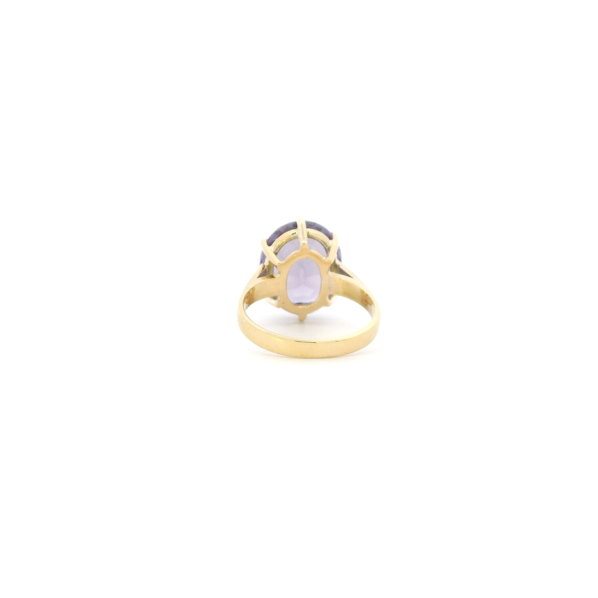 18K Yellow Gold Oval Alexandrite Womens Ring