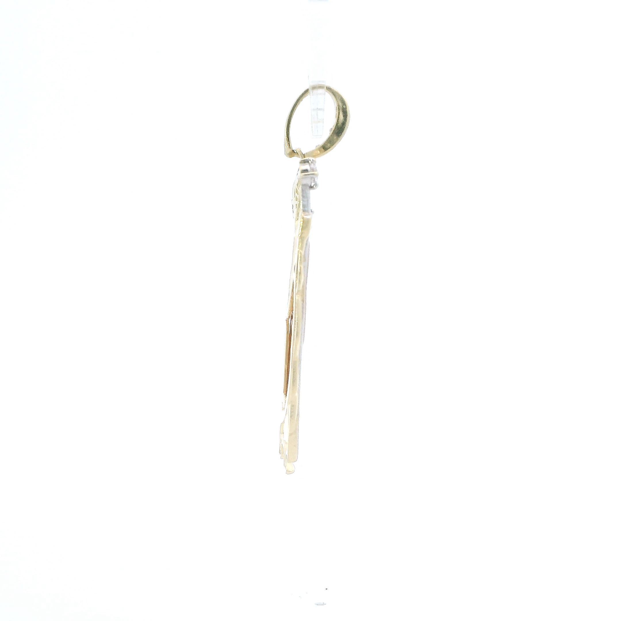 14K Tri Color Gold Cz Religious Standing Figure Pendant