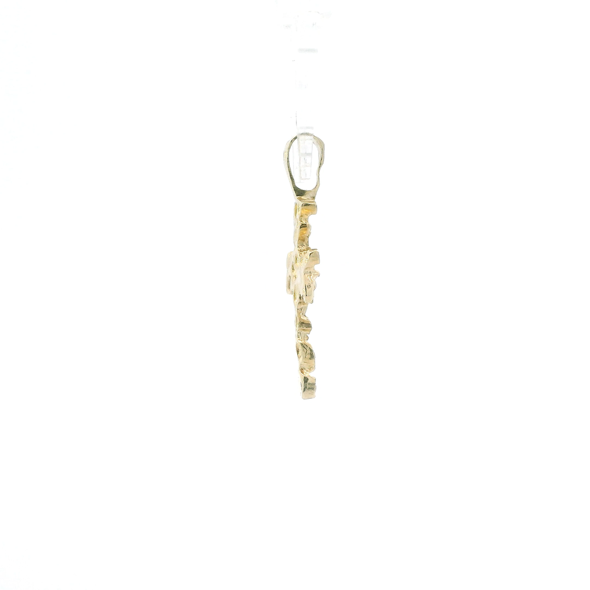 14K Yellow Gold Nugget Cross Pendant