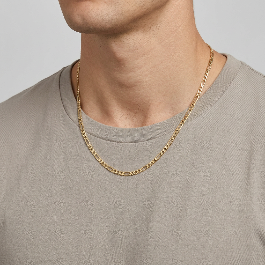 14K Yellow Gold 24" Figaro Chain