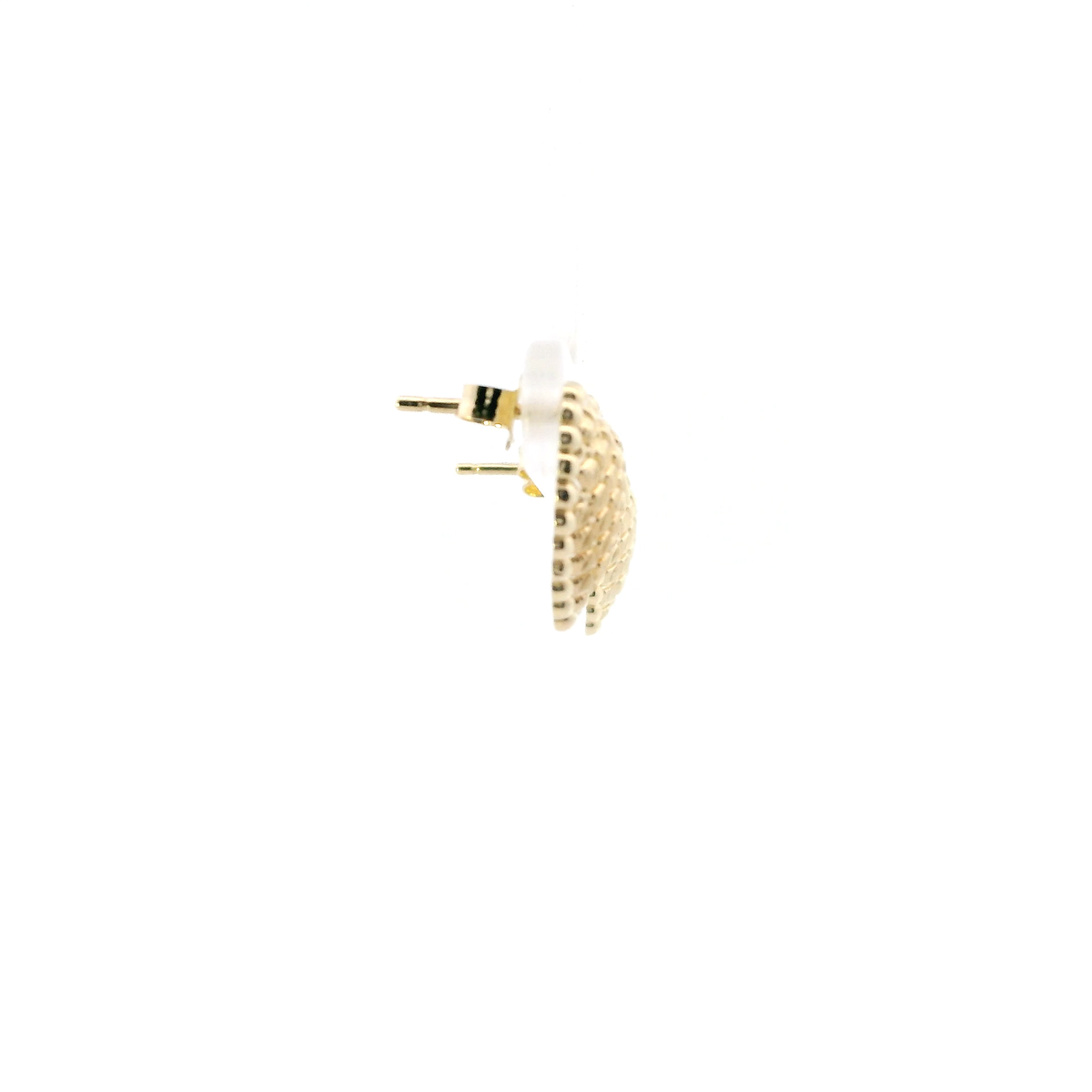 10K Yellow Gold Diamond Cut Heart Stud Earrings