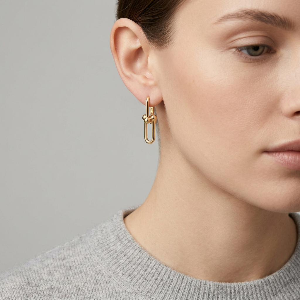 18K Yellow Gold Hardwear Link Dangle Earrings