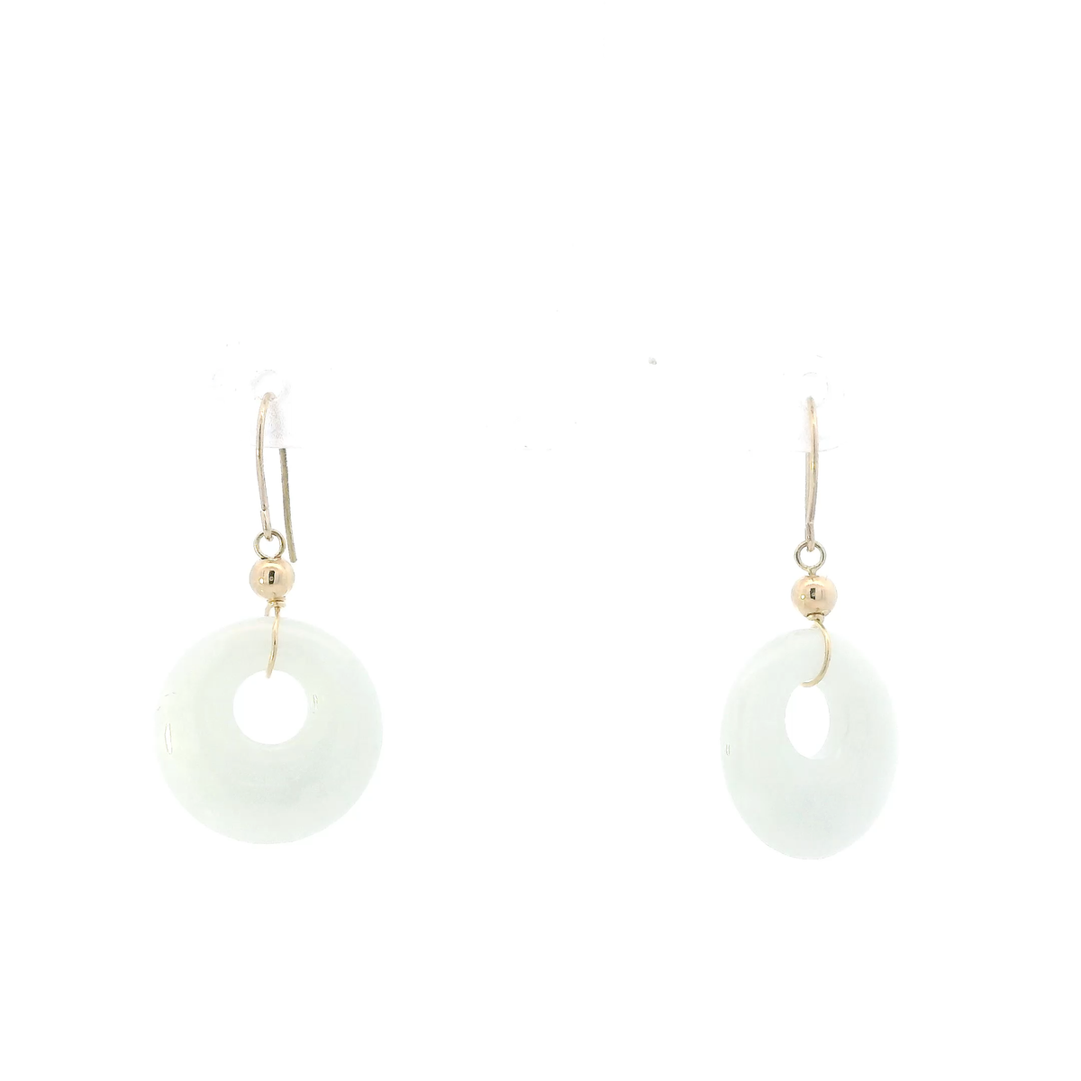 10K Yellow Gold Jade Dangle Earrings
