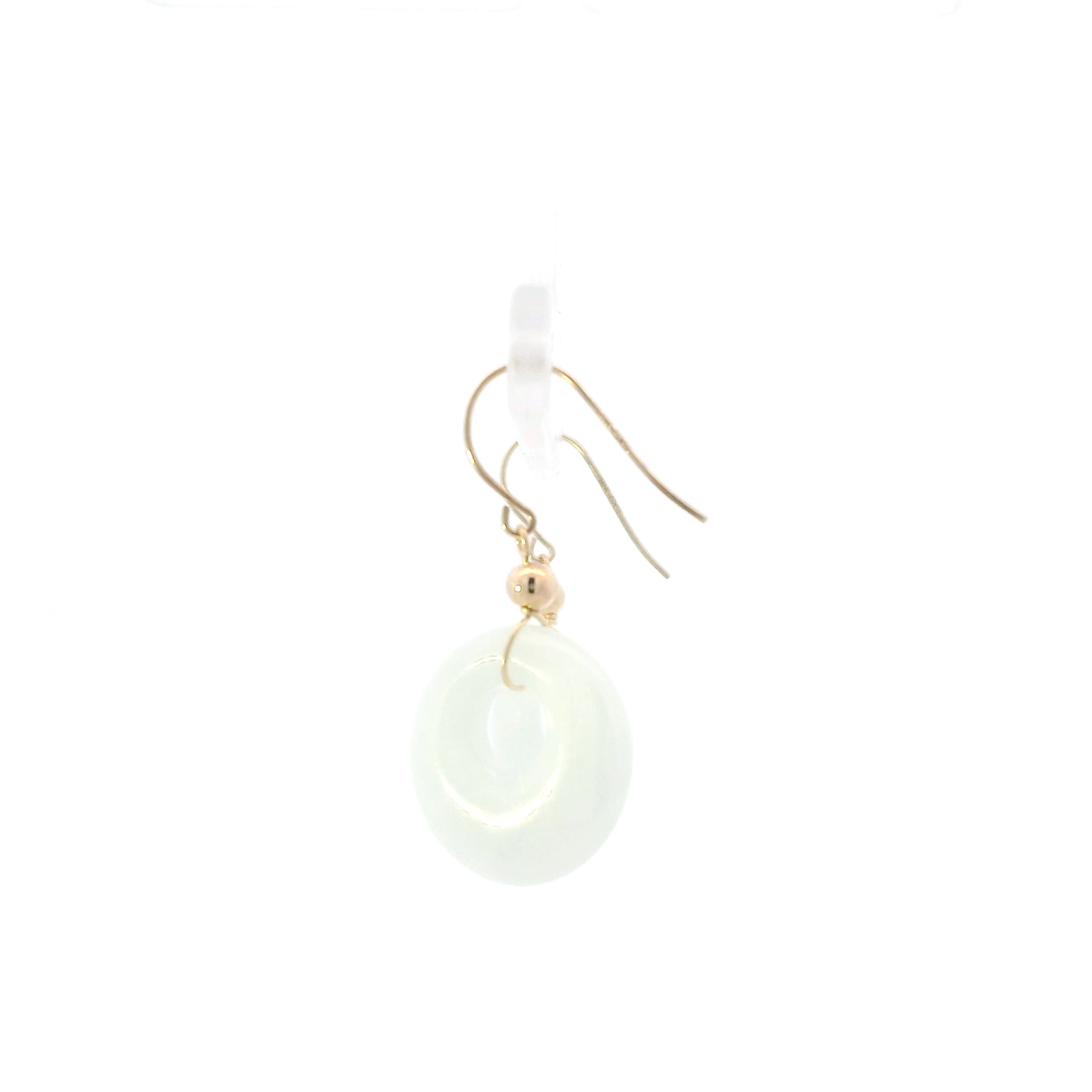 10K Yellow Gold Jade Dangle Earrings