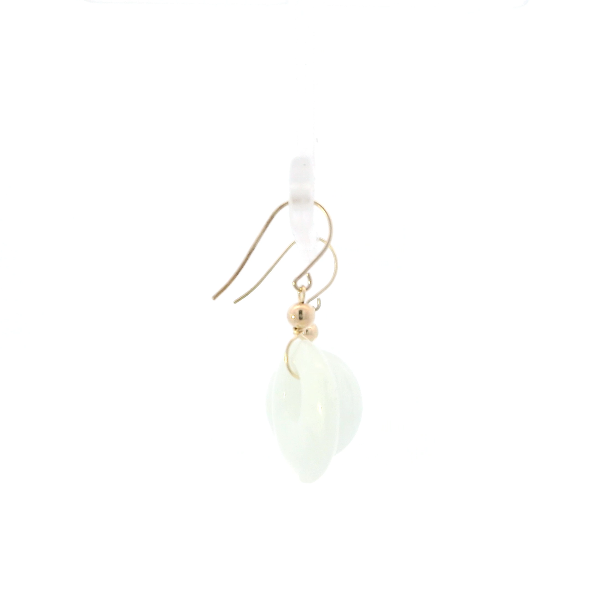 10K Yellow Gold Jade Dangle Earrings