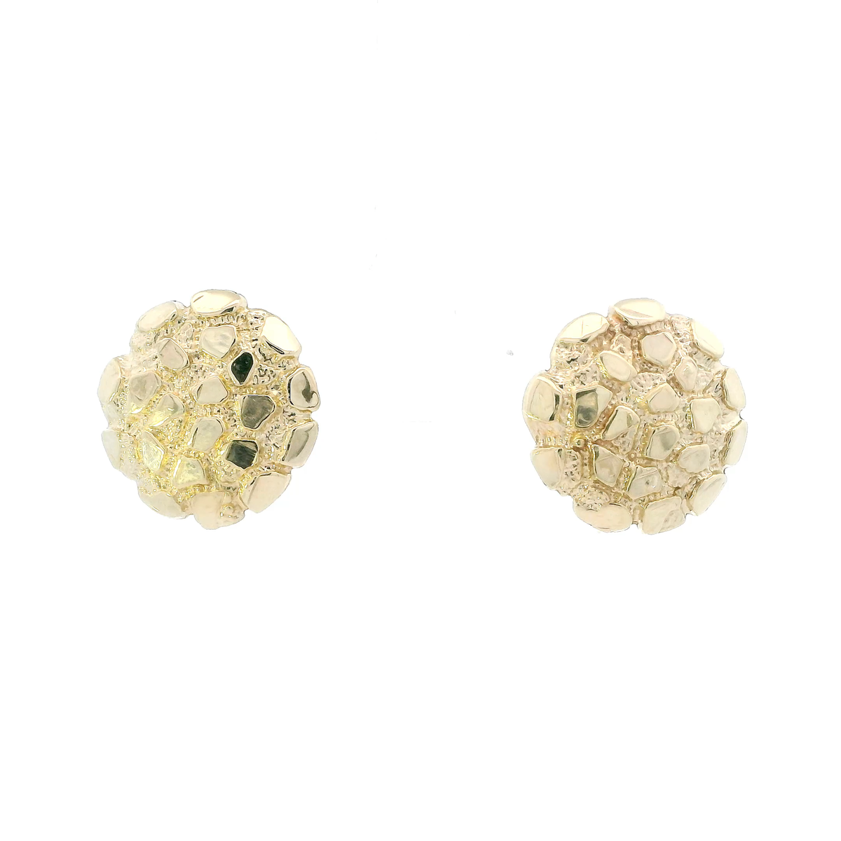 10K Yellow Gold Nugget Stud Earrings
