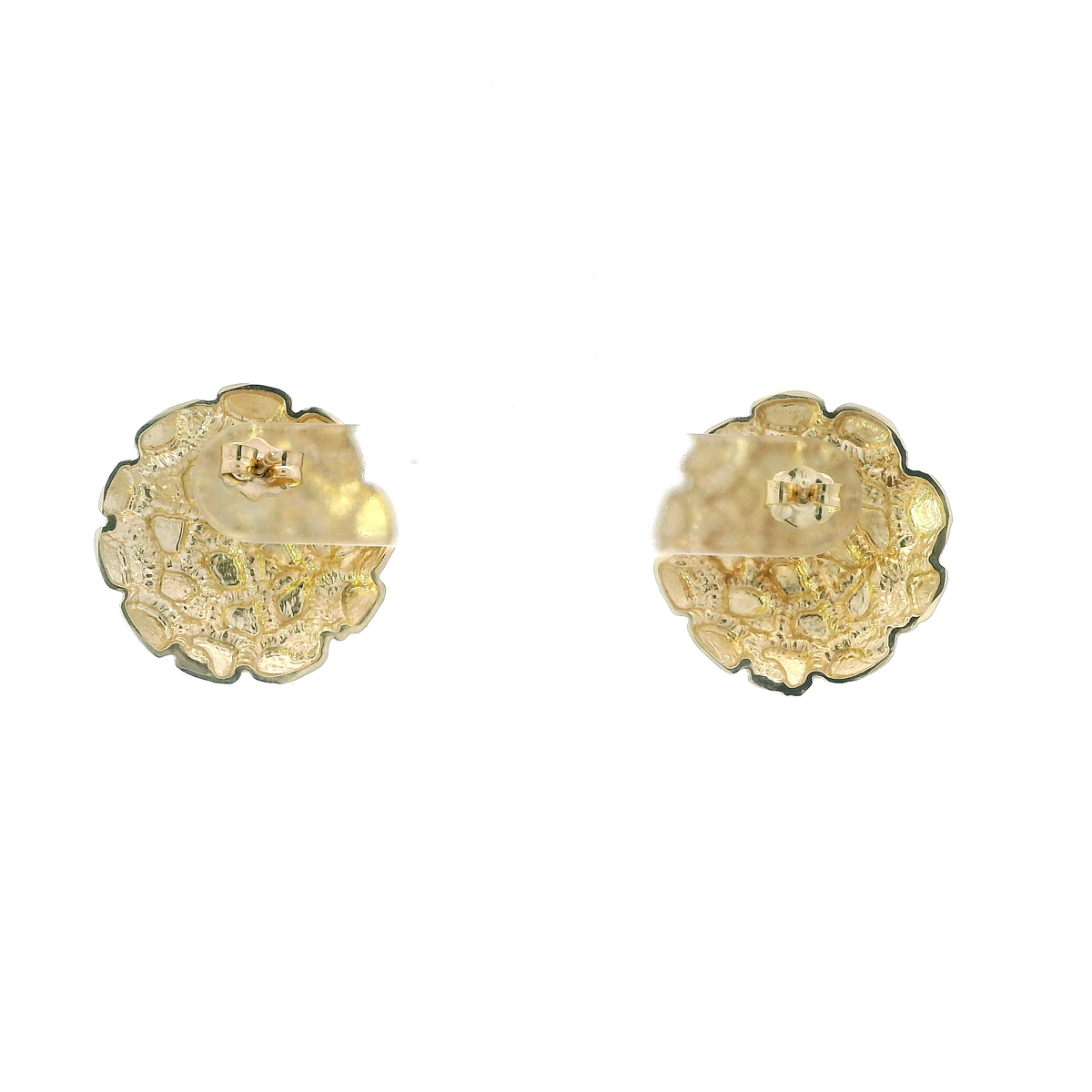 10K Yellow Gold Nugget Stud Earrings