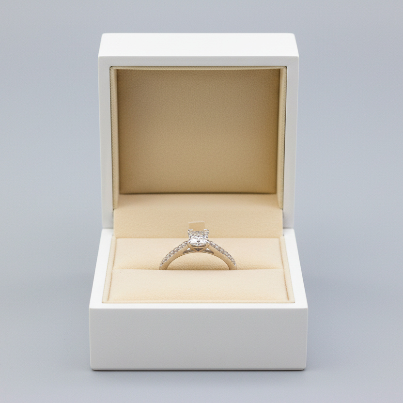 18K White Gold Women's Diamond Ring - 0.48ct